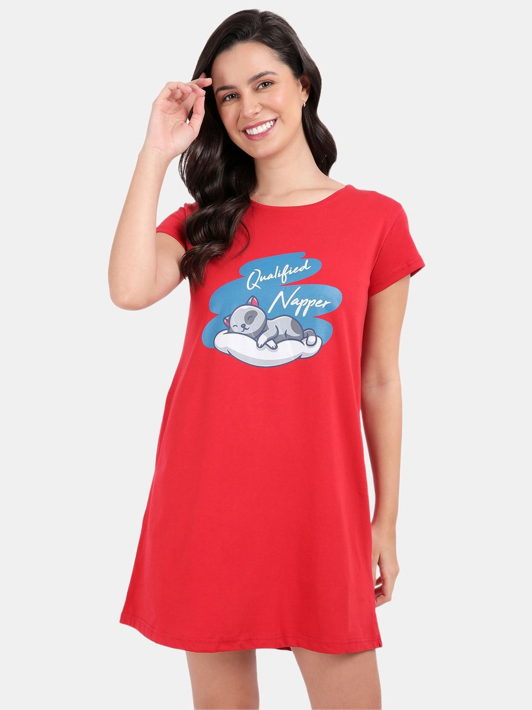 SNAPPY B Women Graphic Printed T-shirt Cotton Dresses