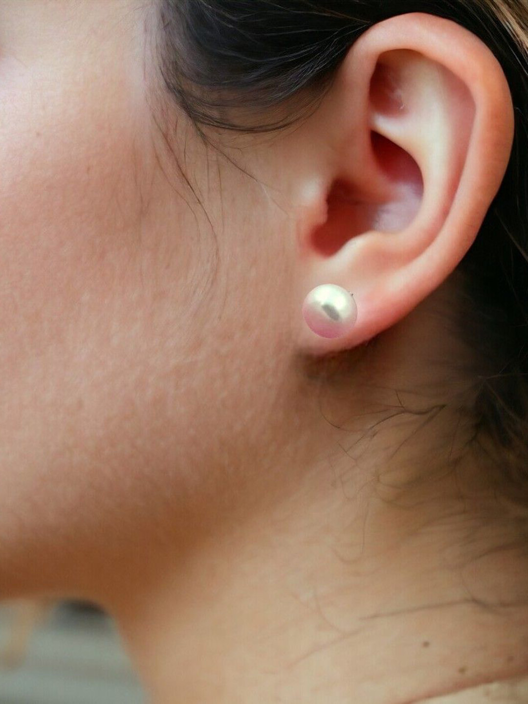 D.D Pearls Gold-Plated Freshwater Pearls Studded Spherical Studs