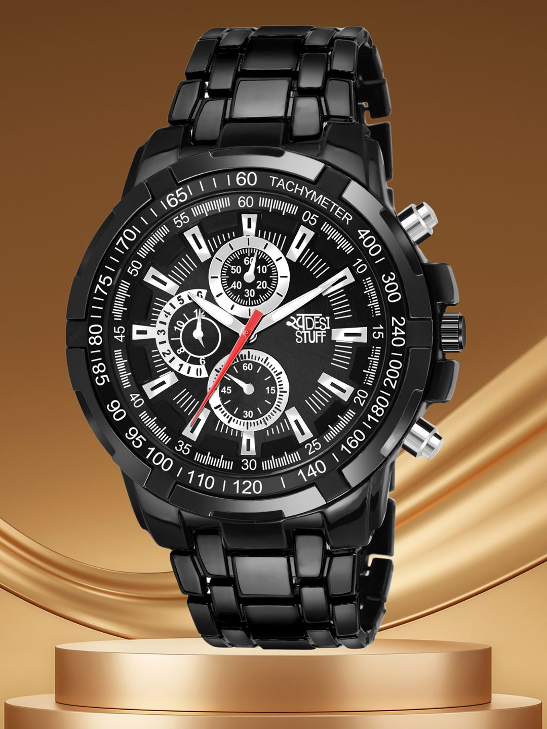 SWADESI STUFF Men Dial & Bracelet Style Straps Analogue Watch EDIFIS BLACK 99 2025