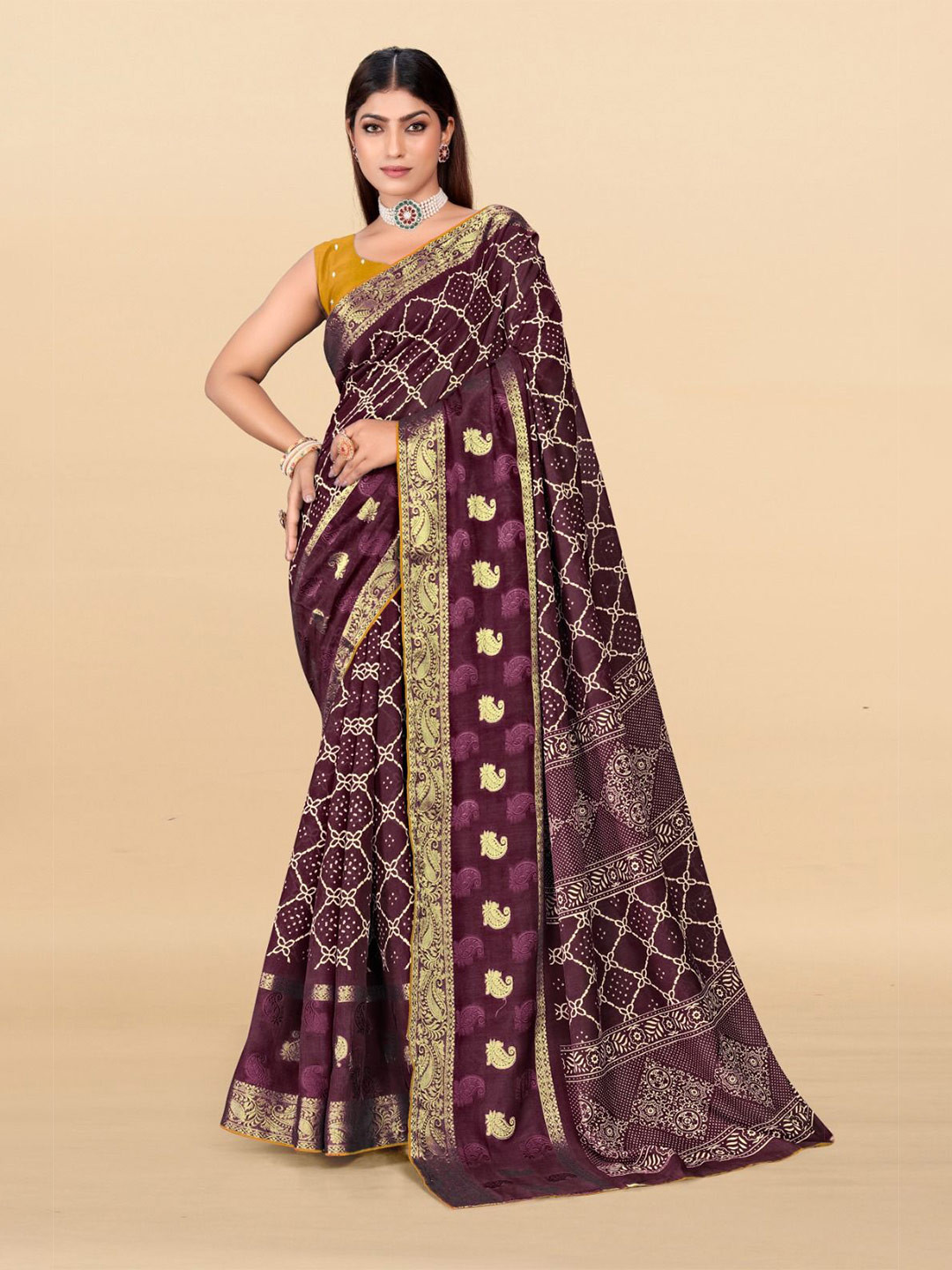 SHIVRUH  Woven Design Bandhani  Printed Saree