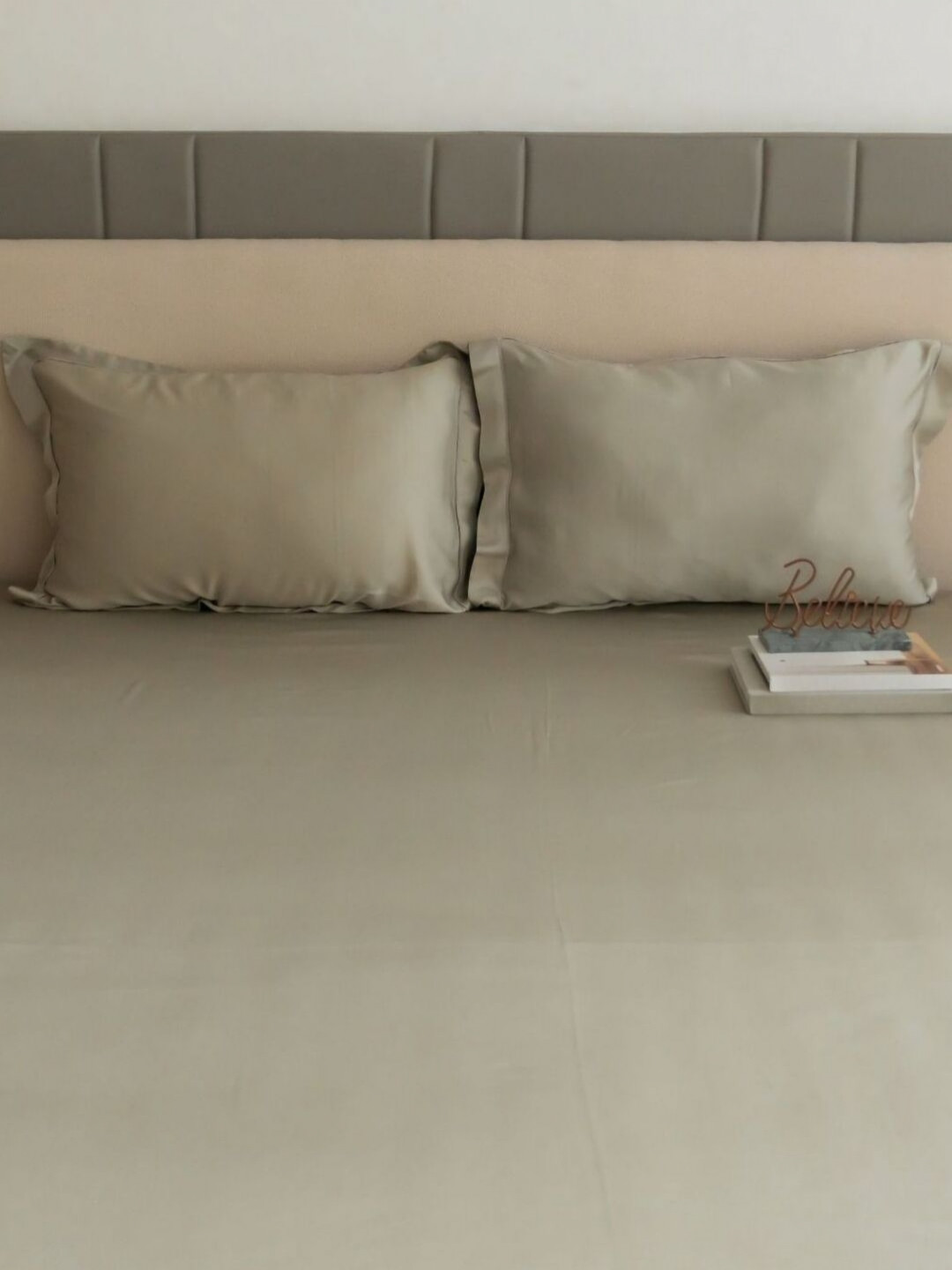 Sadyaska Pistachio Green Tencel 400 TC King Superfine Bedsheet with 2 Pillow Covers-108 x 108 inches