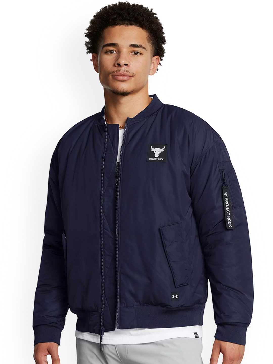 UNDER ARMOUR Men Project Rock Solid Bomber Jacket