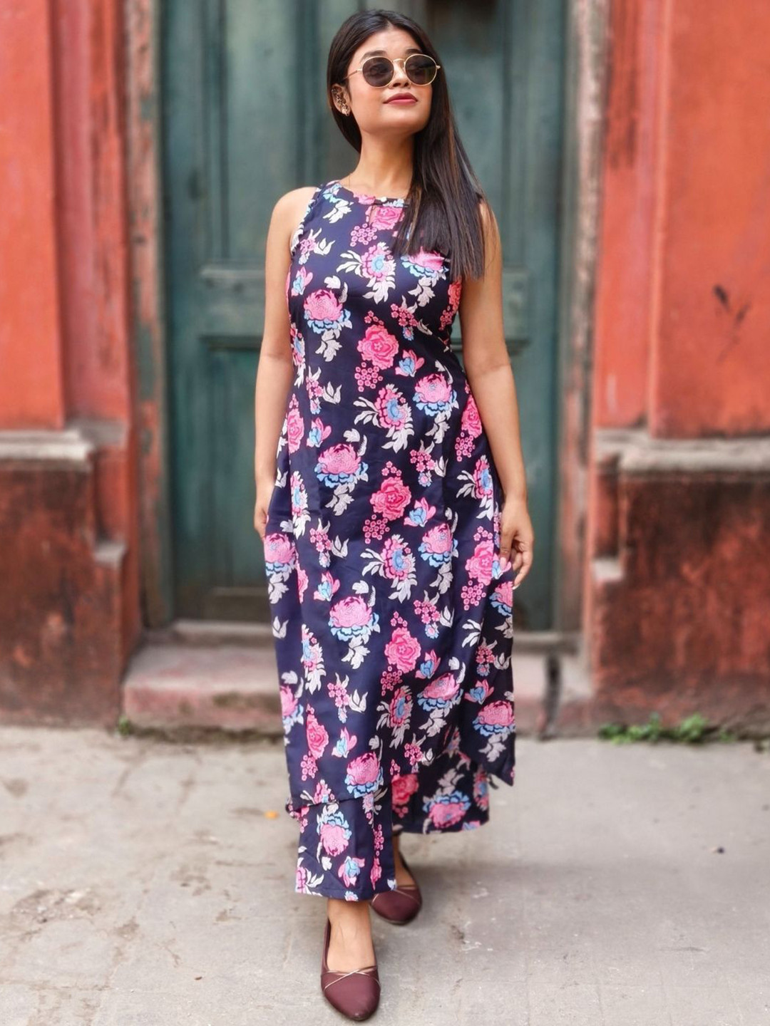 KALINI Women Floral Printed Regular Kurta with Palazzos
