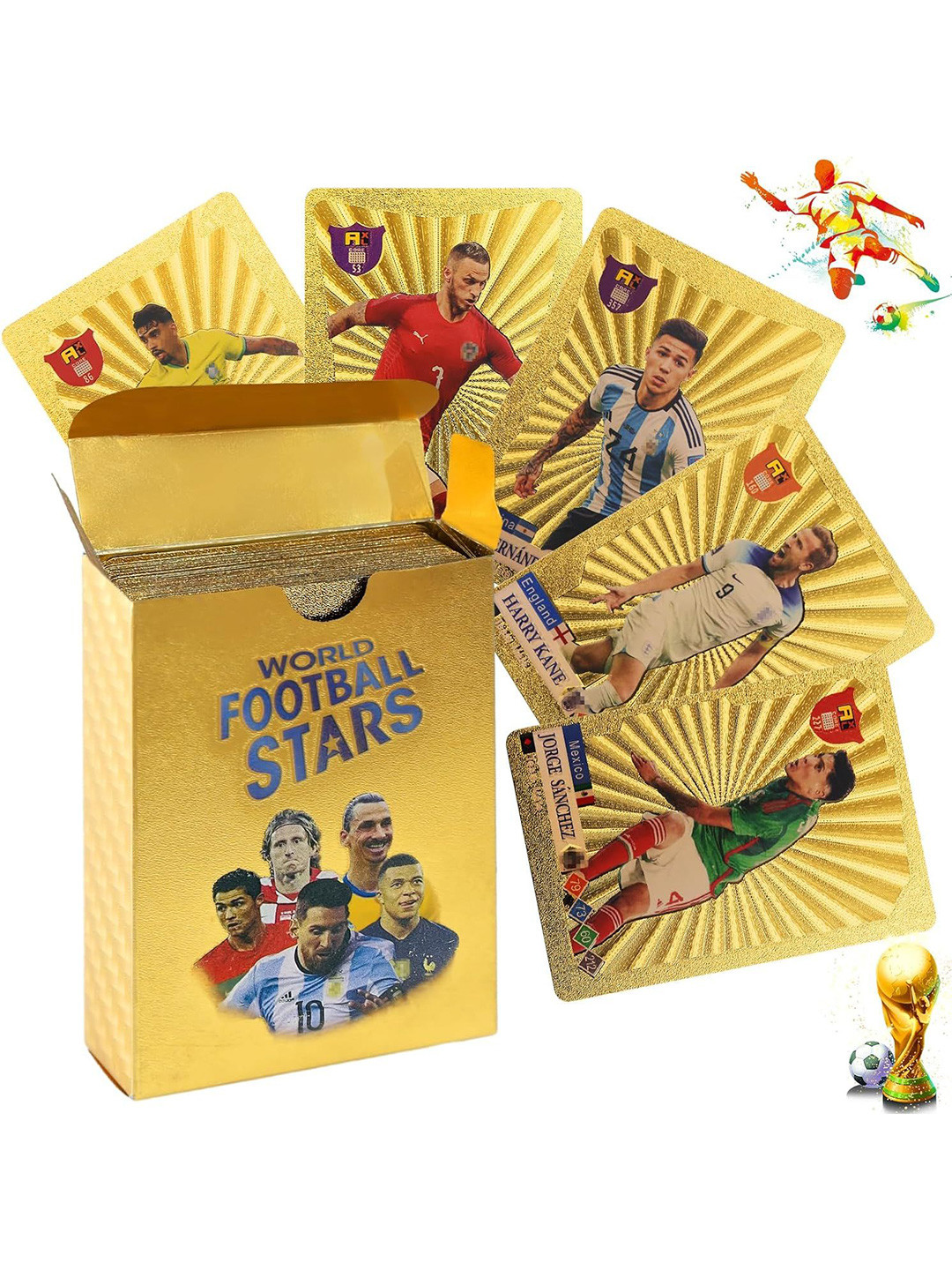 SALPITOYS Kids 55 Pieces Waterproof Cards of Football Players