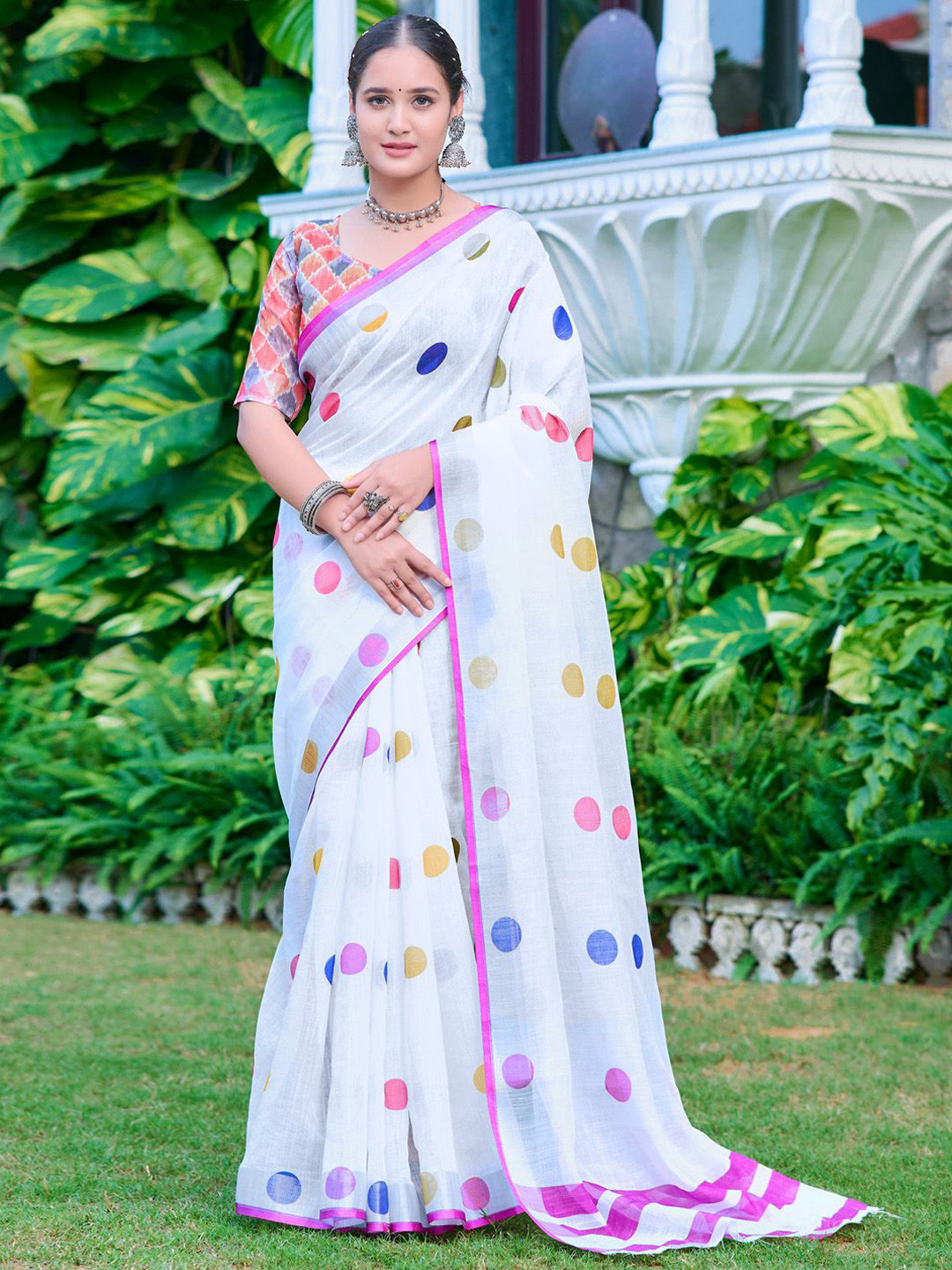 Anouk Rustic Polka Dot Printed Saree