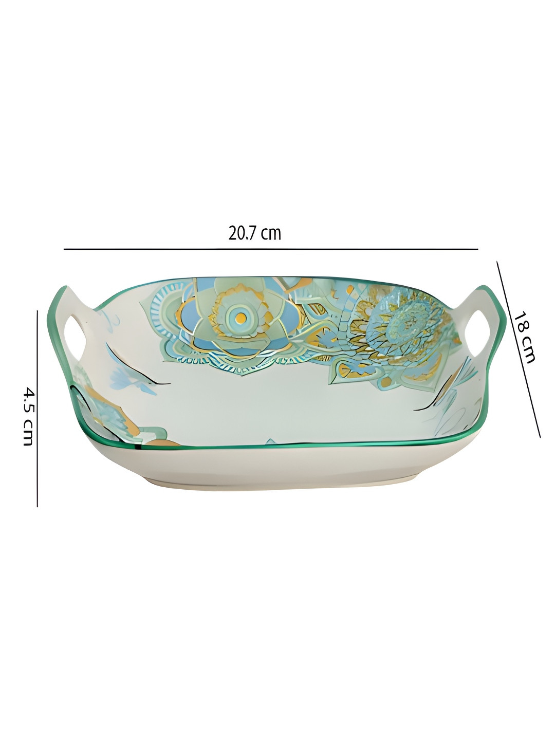 LEMONTREE Blue Printed Matte Ceramic Easy to Clean Plates