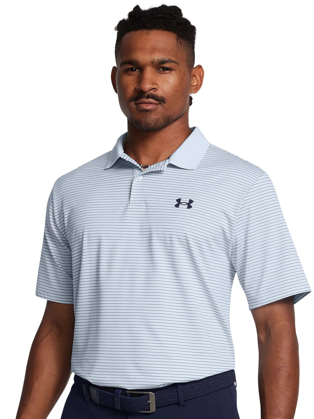 UNDER ARMOUR Men Striped Polo Collar T-shirt