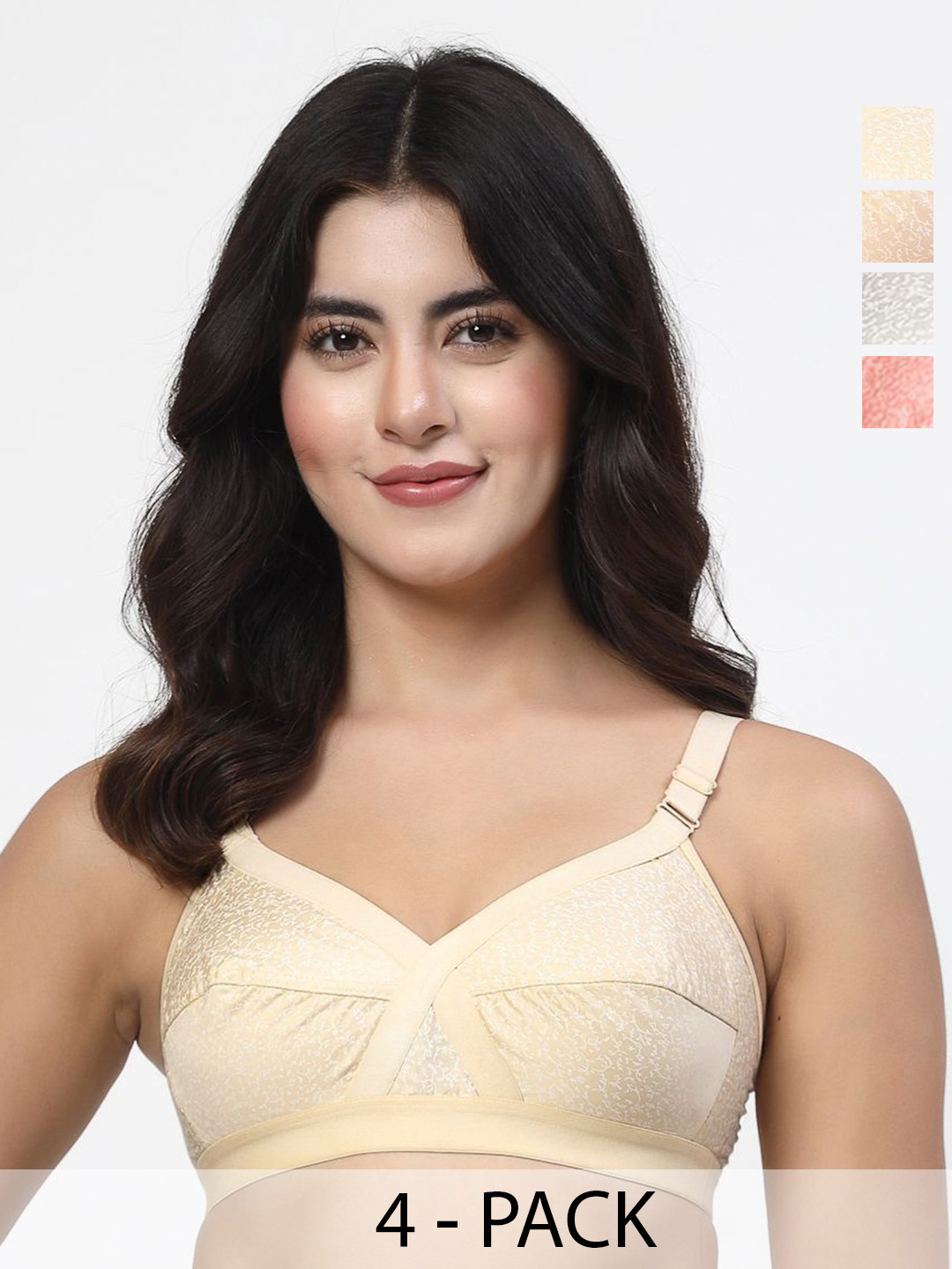 LILY Floral Pack Of 4 Full Coverage Minimizer Bra