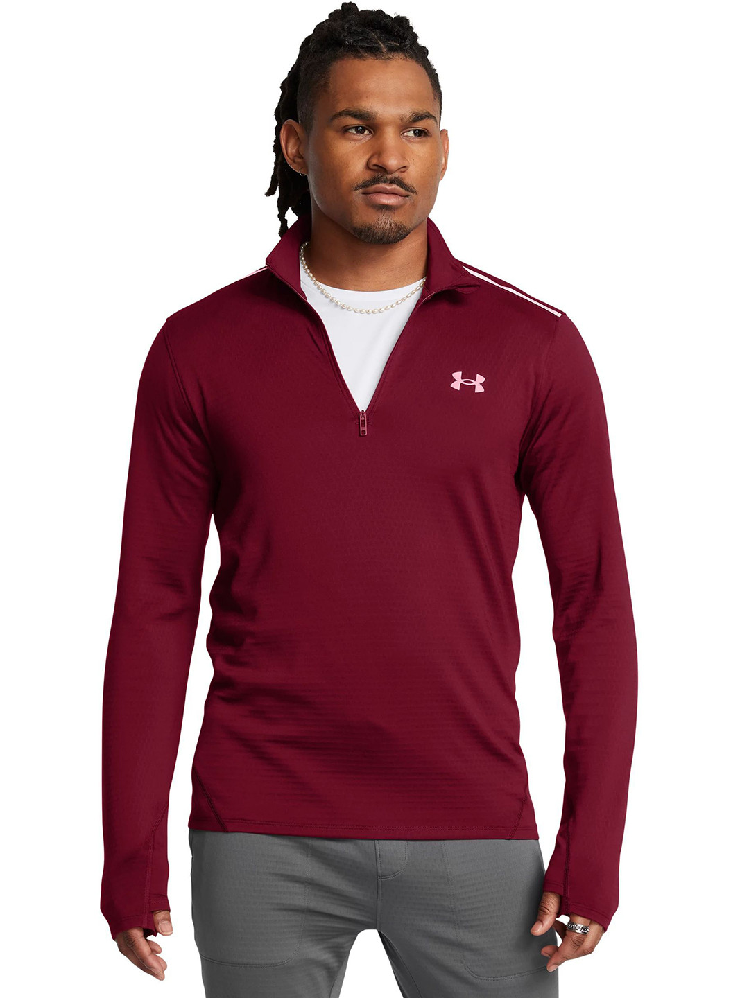 UNDER ARMOUR Men Brand Logo Printed High Neck T-shirt