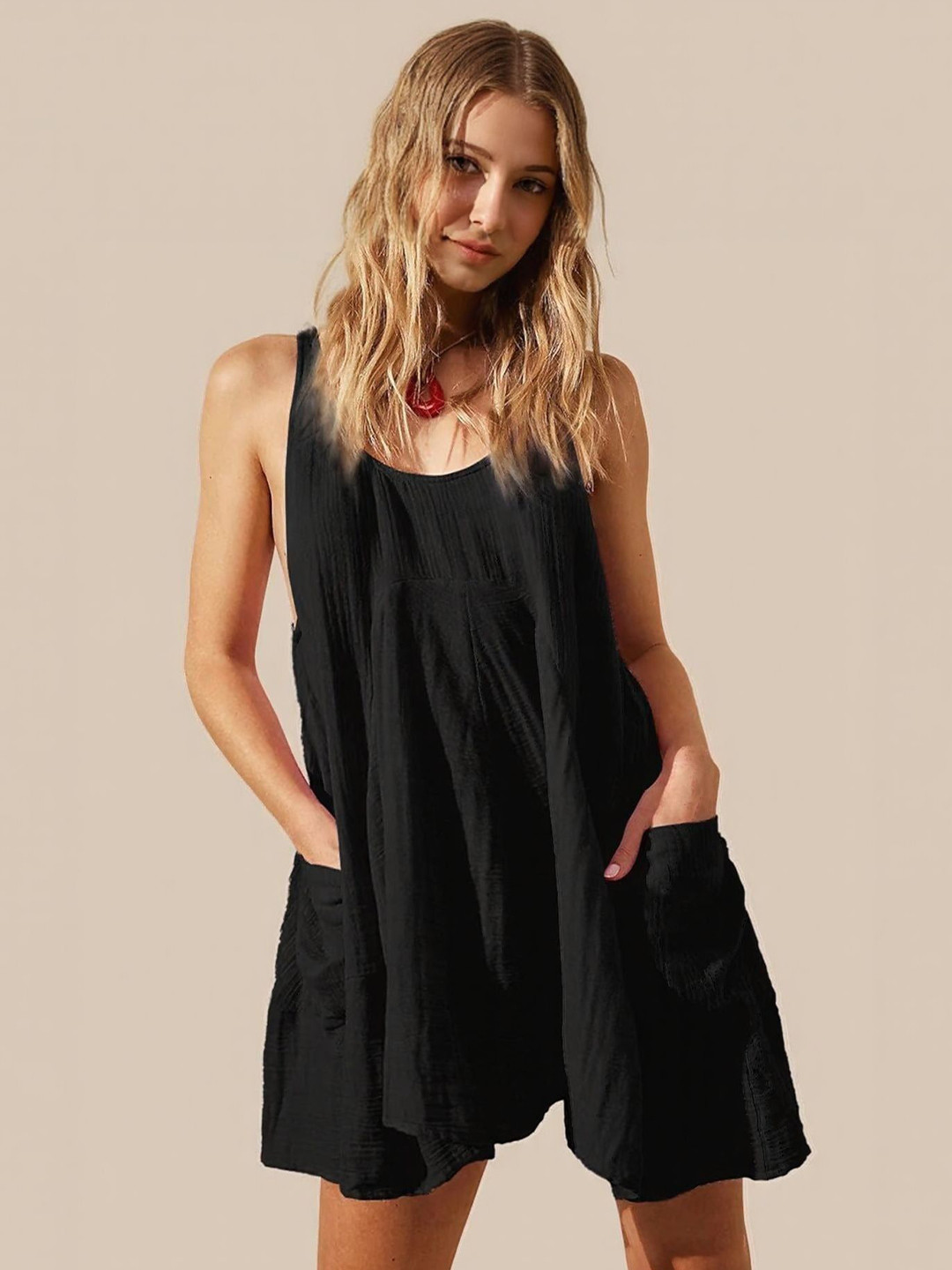 Outzidr Women A-Line Mini Dress With Pockets