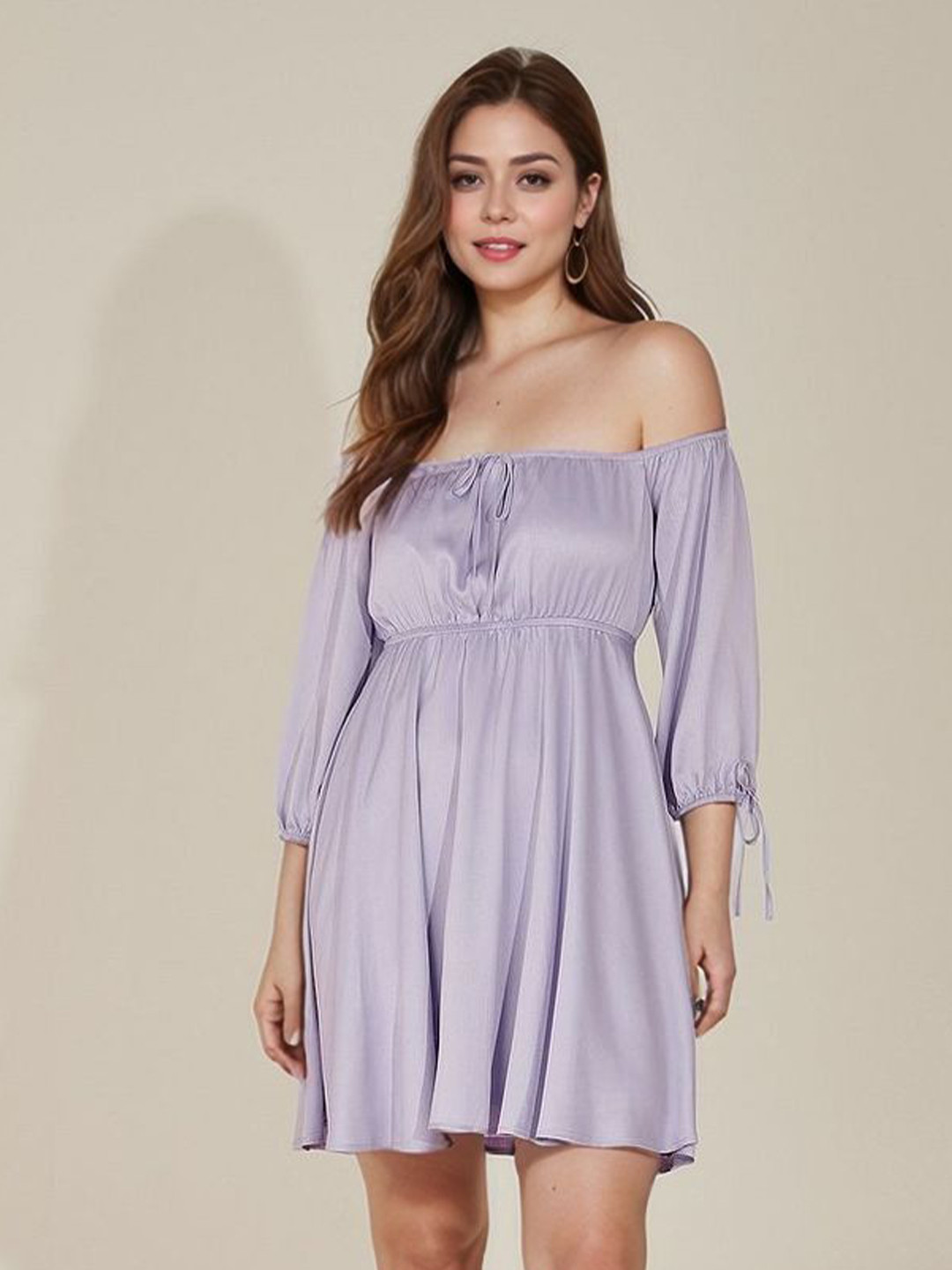 ChicFlick Women Slid Cold-Shoulder Fit & Flare Mini Dress