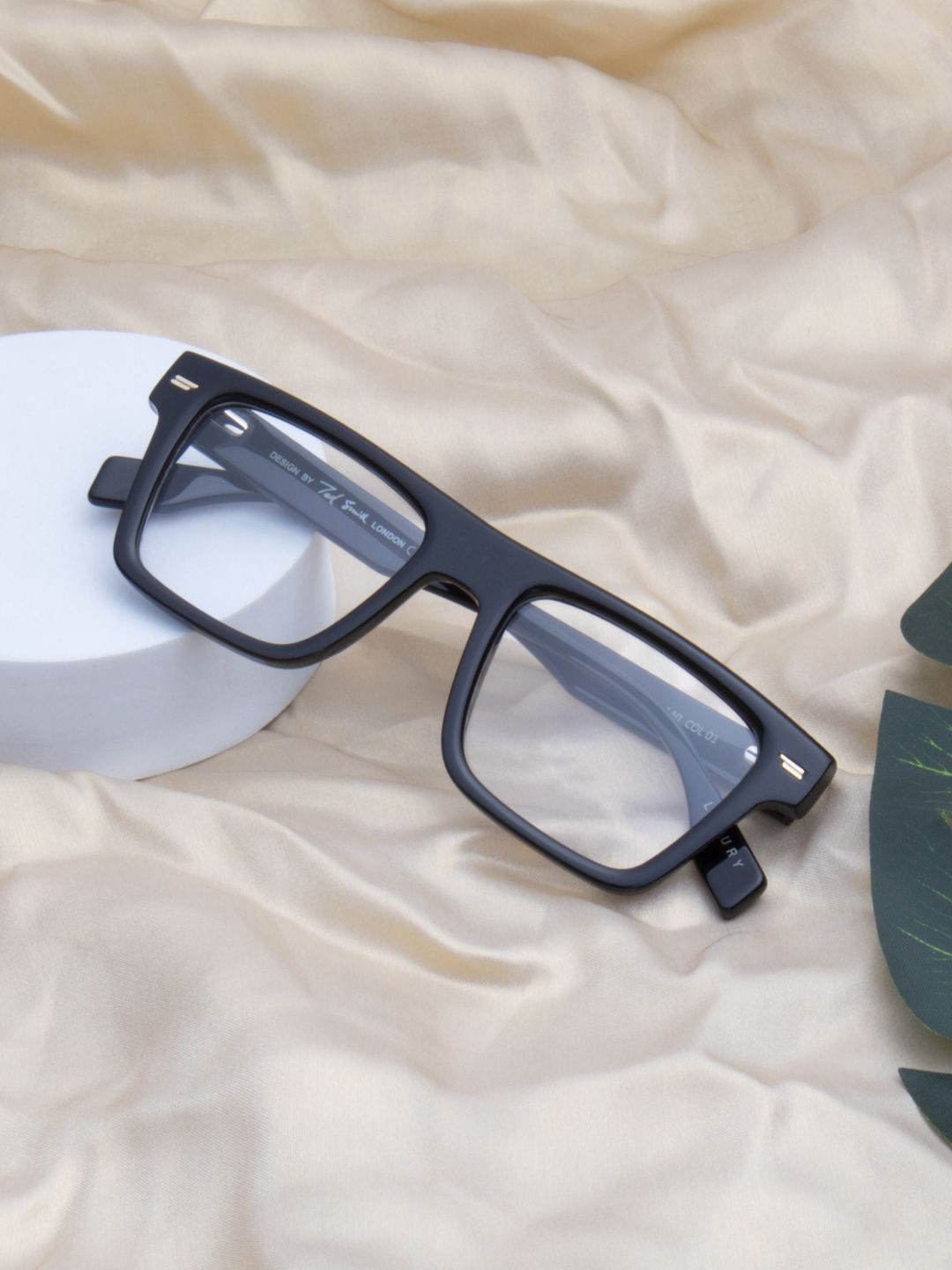 Ted Smith Unisex Black Luxury Acetate Full Rim Square Frames