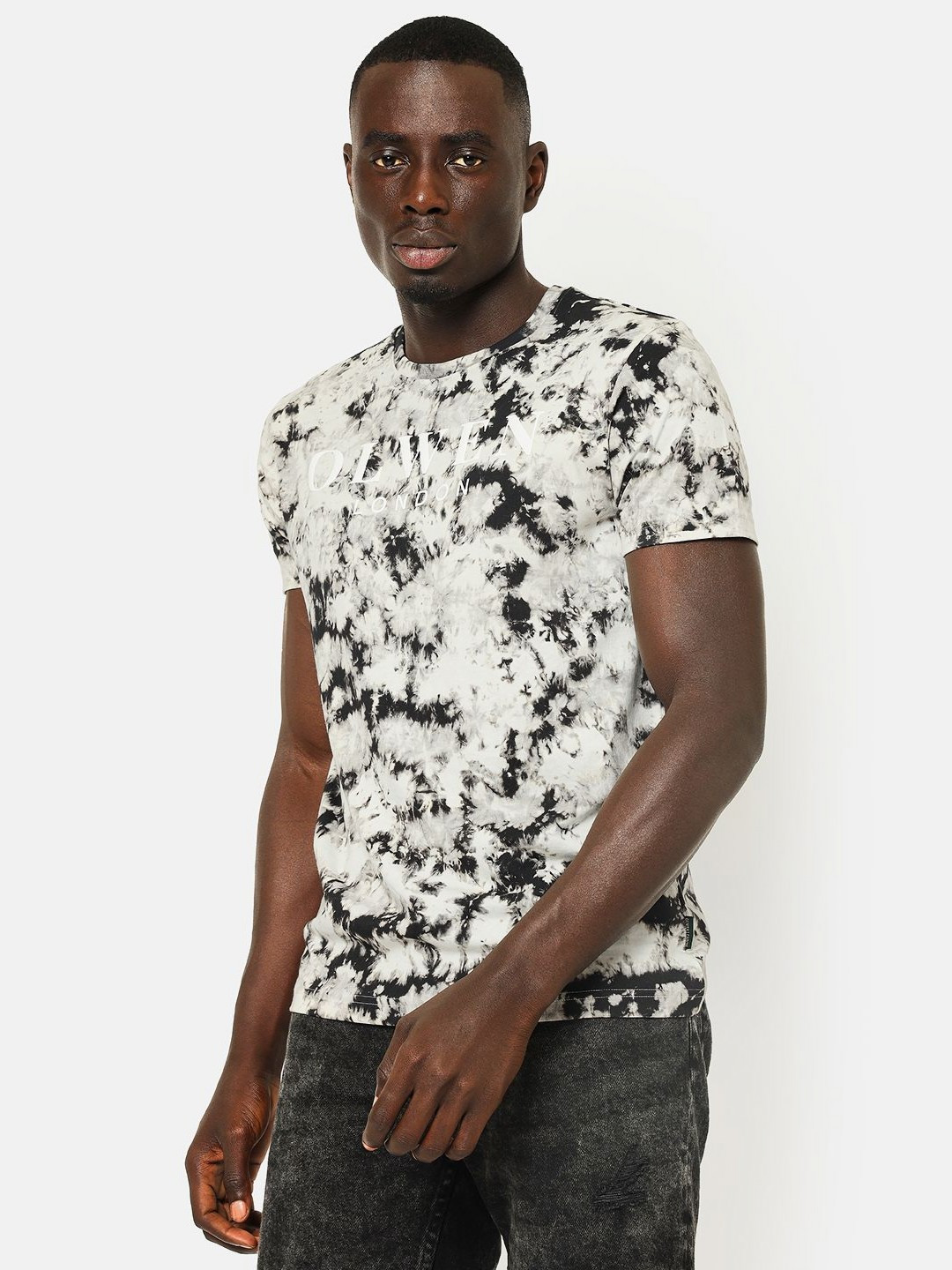 OLWEN Men Coolmax Dyed Round Neck Cotton T-shirt