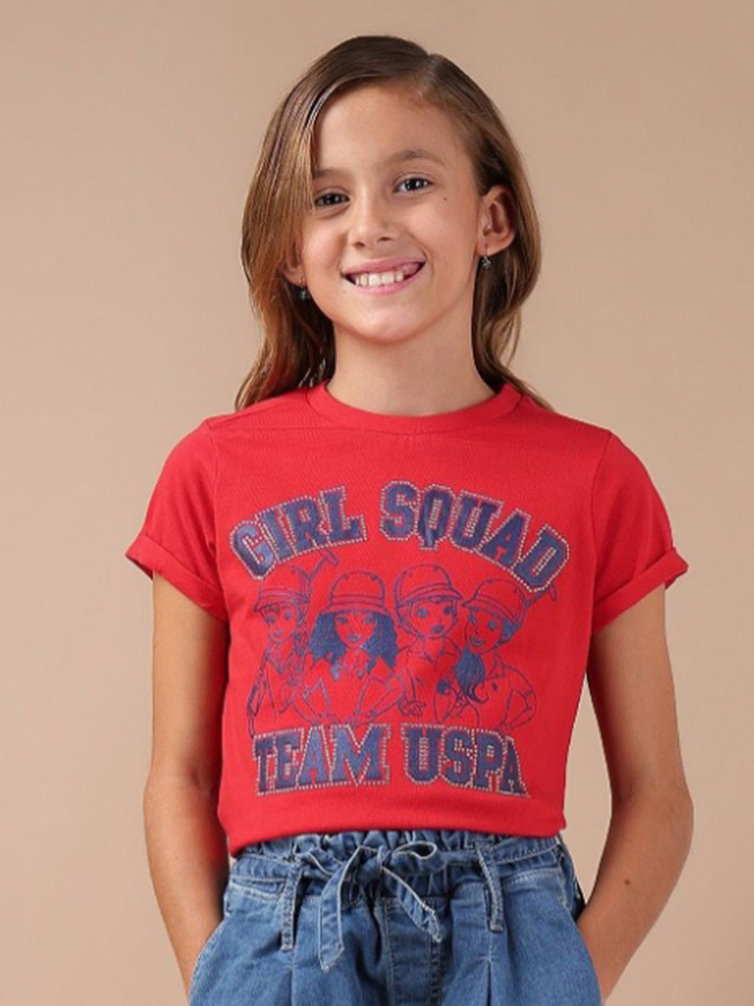 U.S. Polo Assn. Kids Girl Squad Pure Cotton T-Shirt
