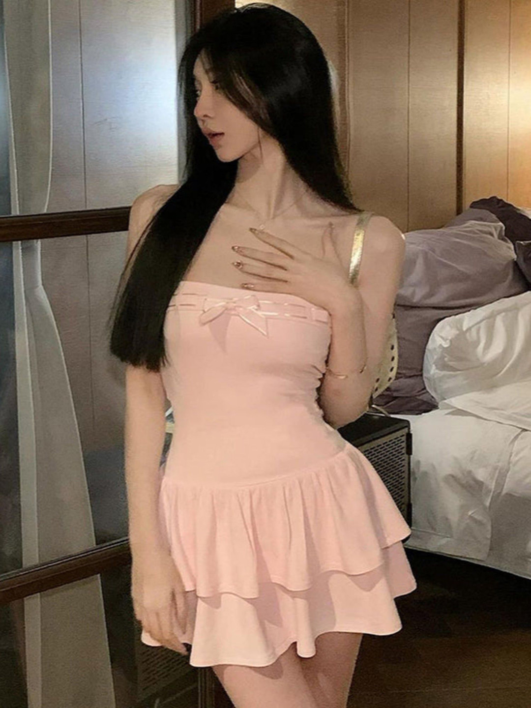 Outzidr Solid Tube Dress