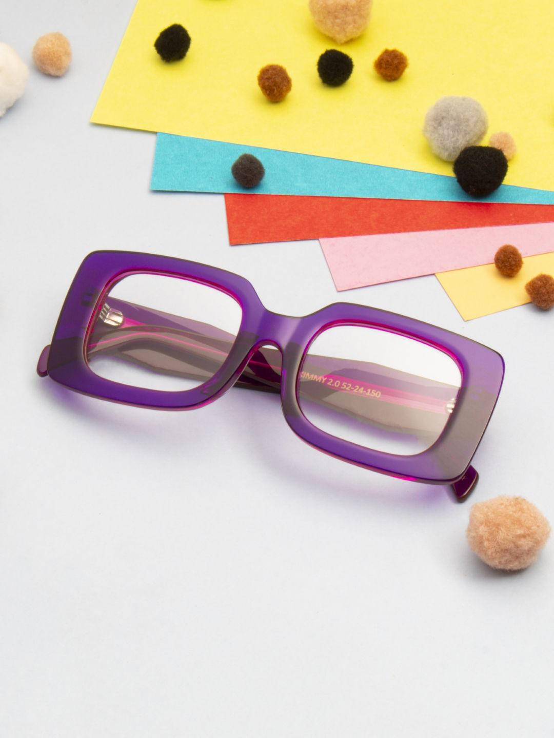 Ted Smith Unisex Purple Luxury Acetate Full Rim Square Frames