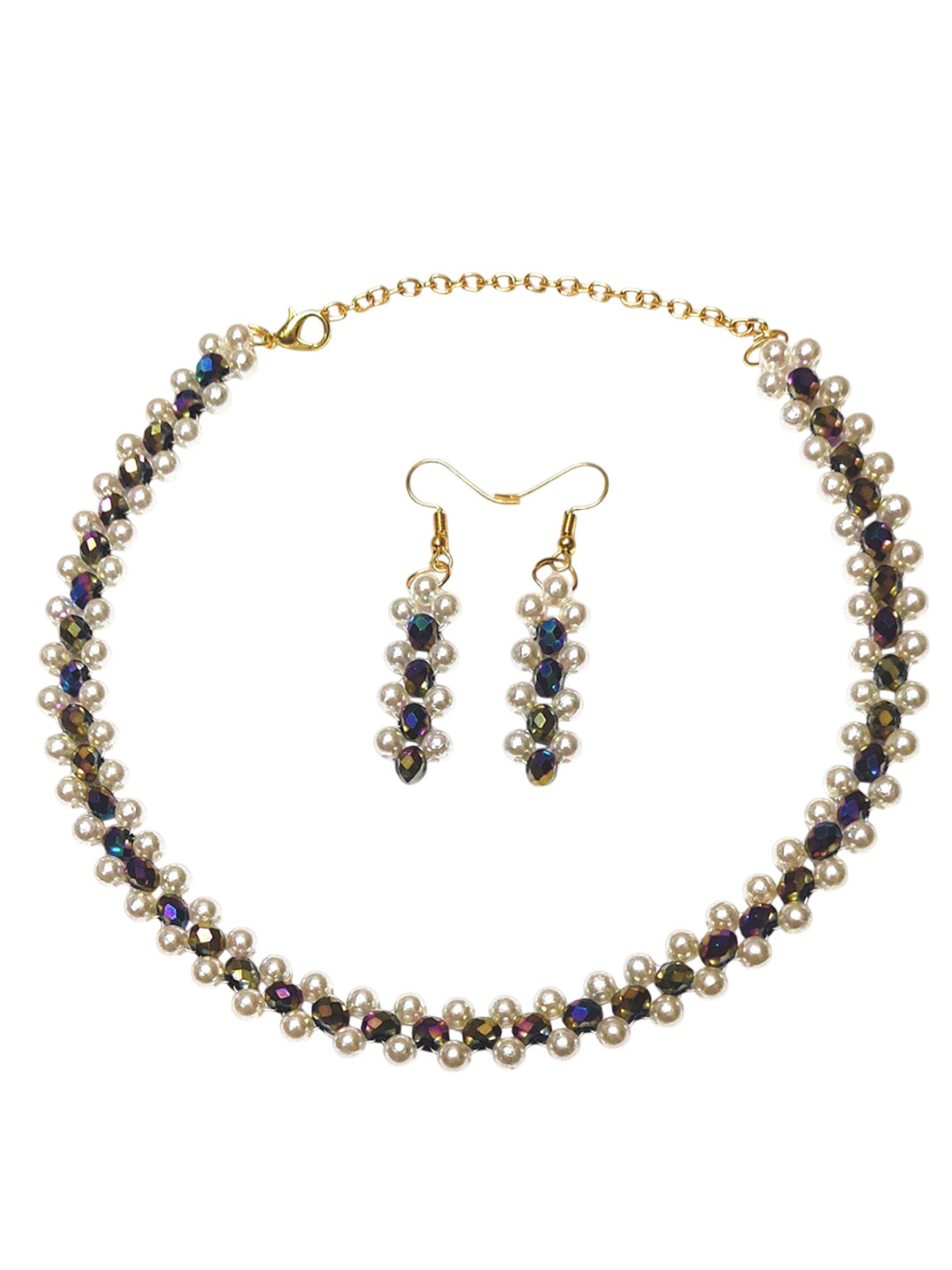 UTTARAI Gold-Plated Pearls Beaded Light weight Jewellery Set