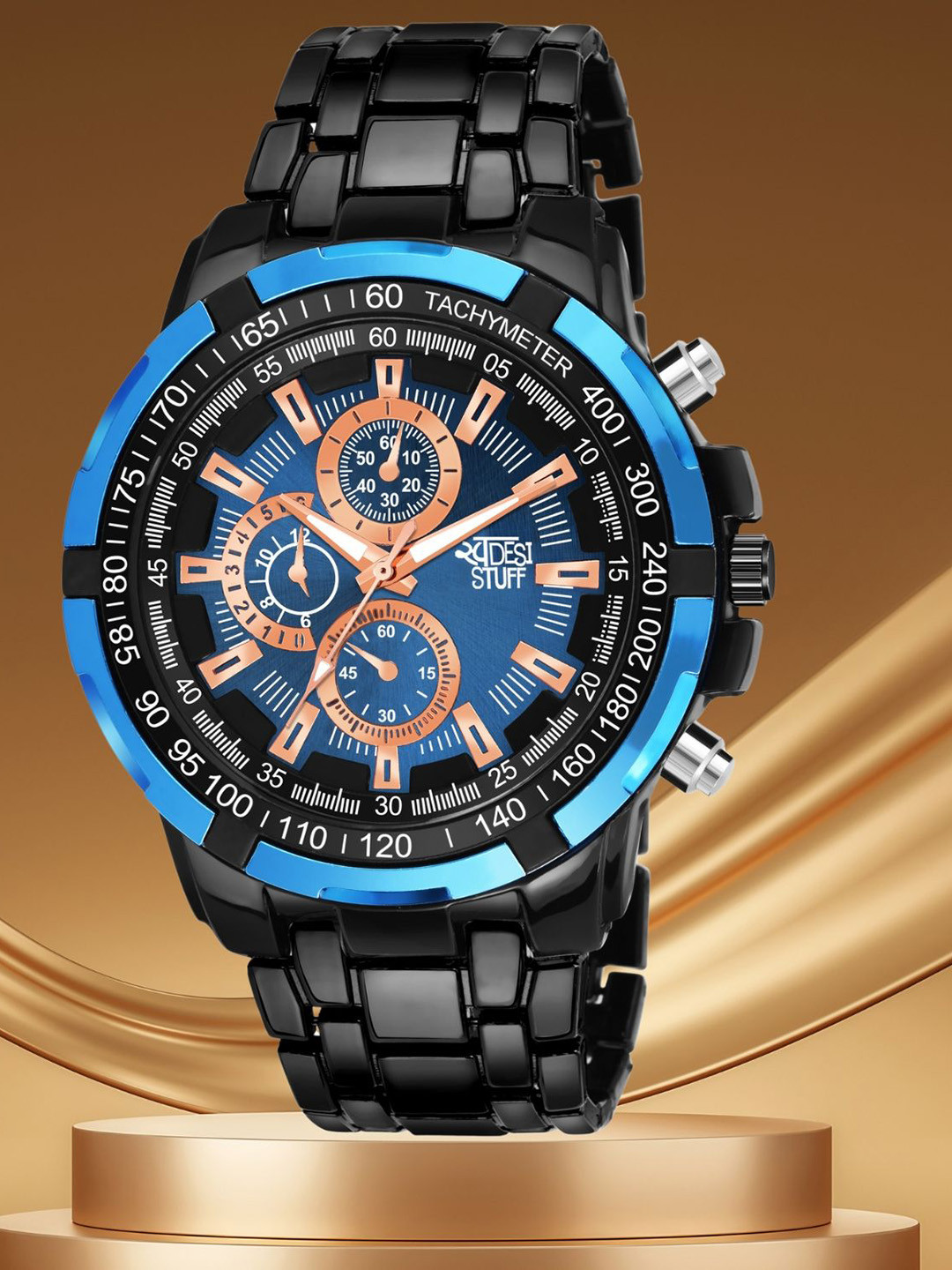 SWADESI STUFF Professional Men Dial & Bracelet Style Straps Watch EDIFIS BLUE 99 2025