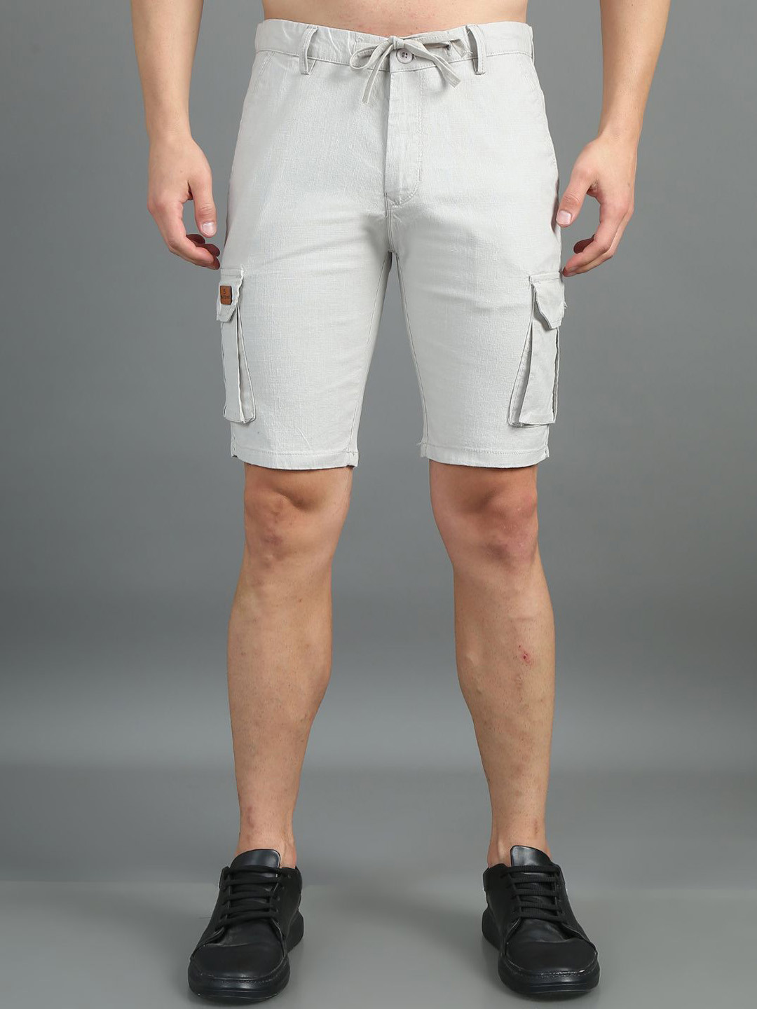 THE BEETEL HOUSE Men Slim Fit Linen Cargo Shorts