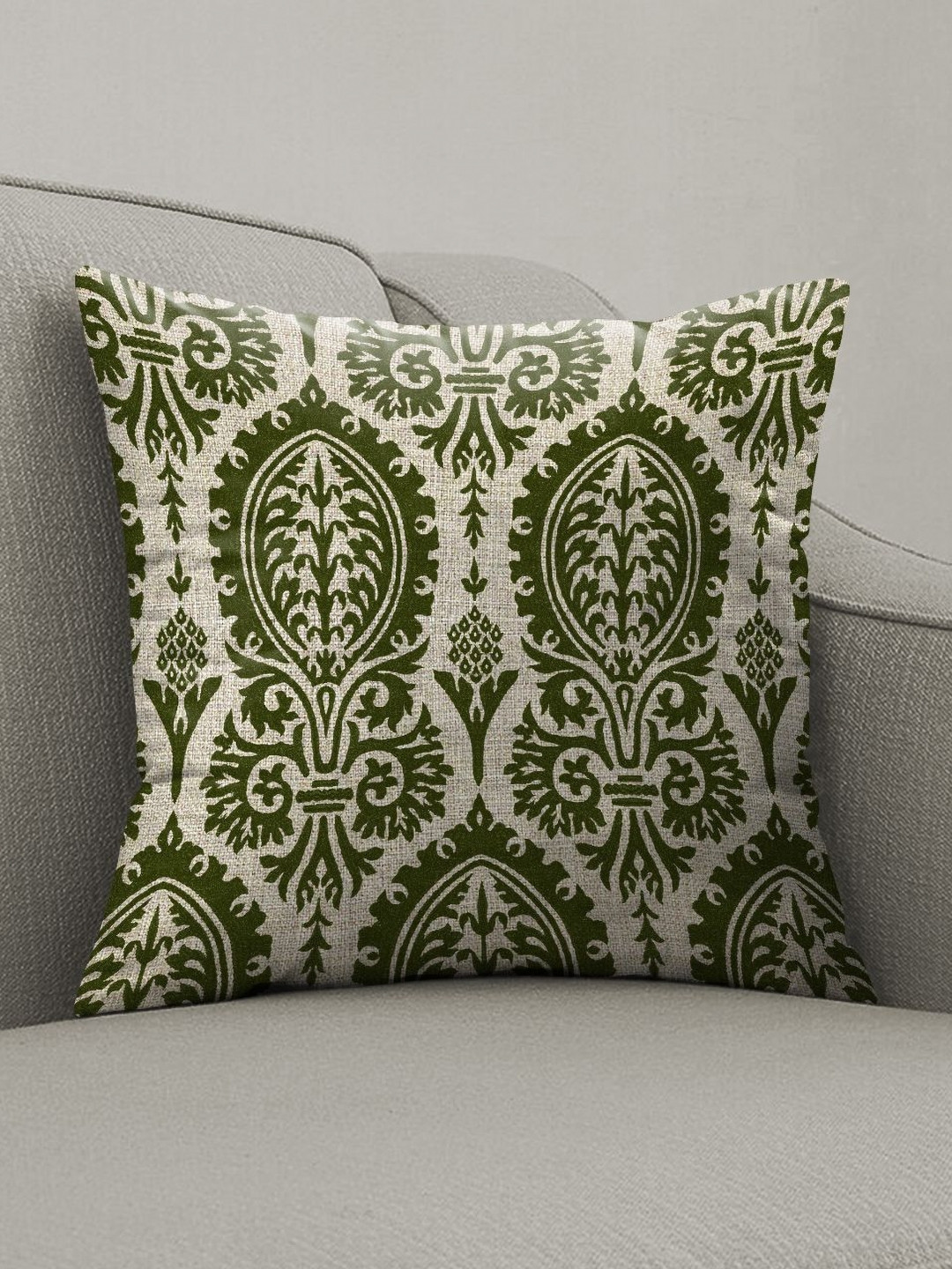 CASABLEU Premium Manchester Green 2 Pieces Ethnic Motifs Printed Square Cushion Covers