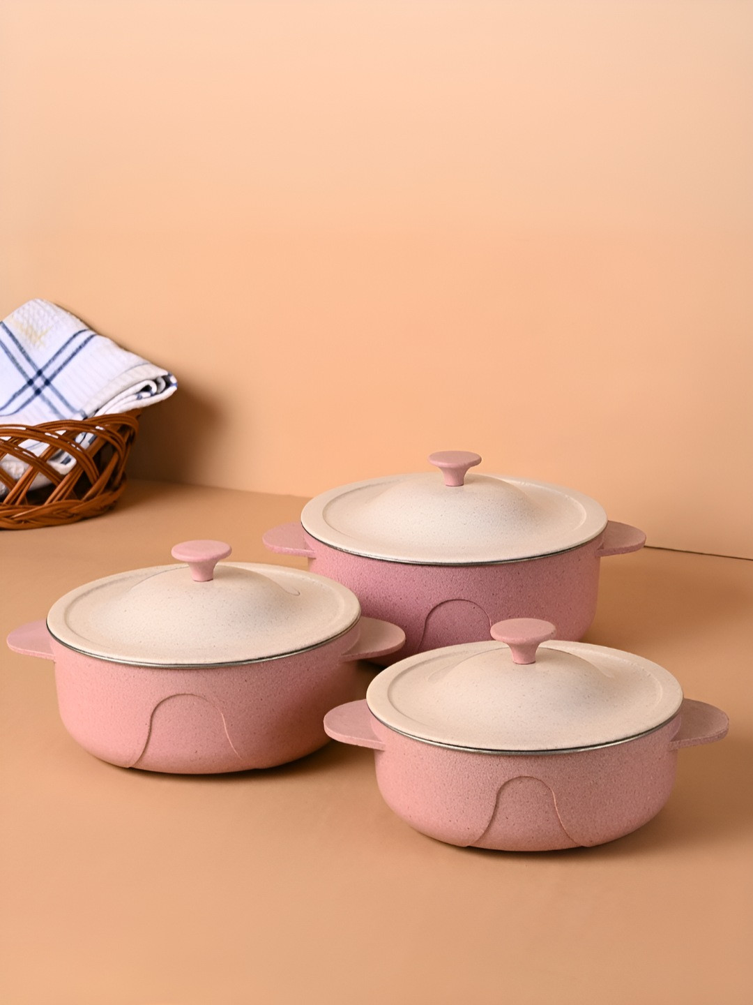 eha Pink 2025 3 Pieces Dishwasher and Microwave Safe Serving Bowl