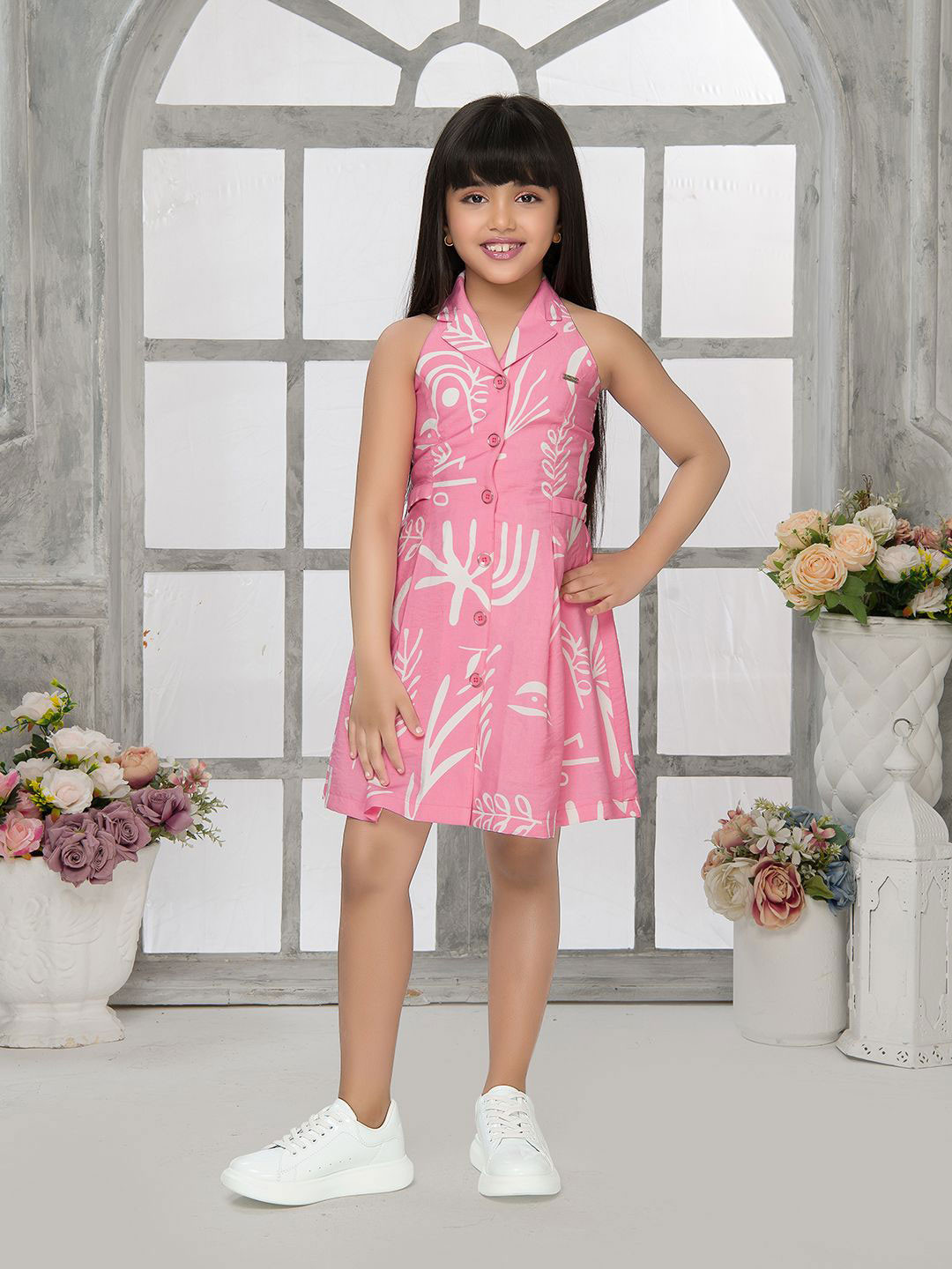 Tiny Baby Girl's Floral Print Fit & Flare Dress