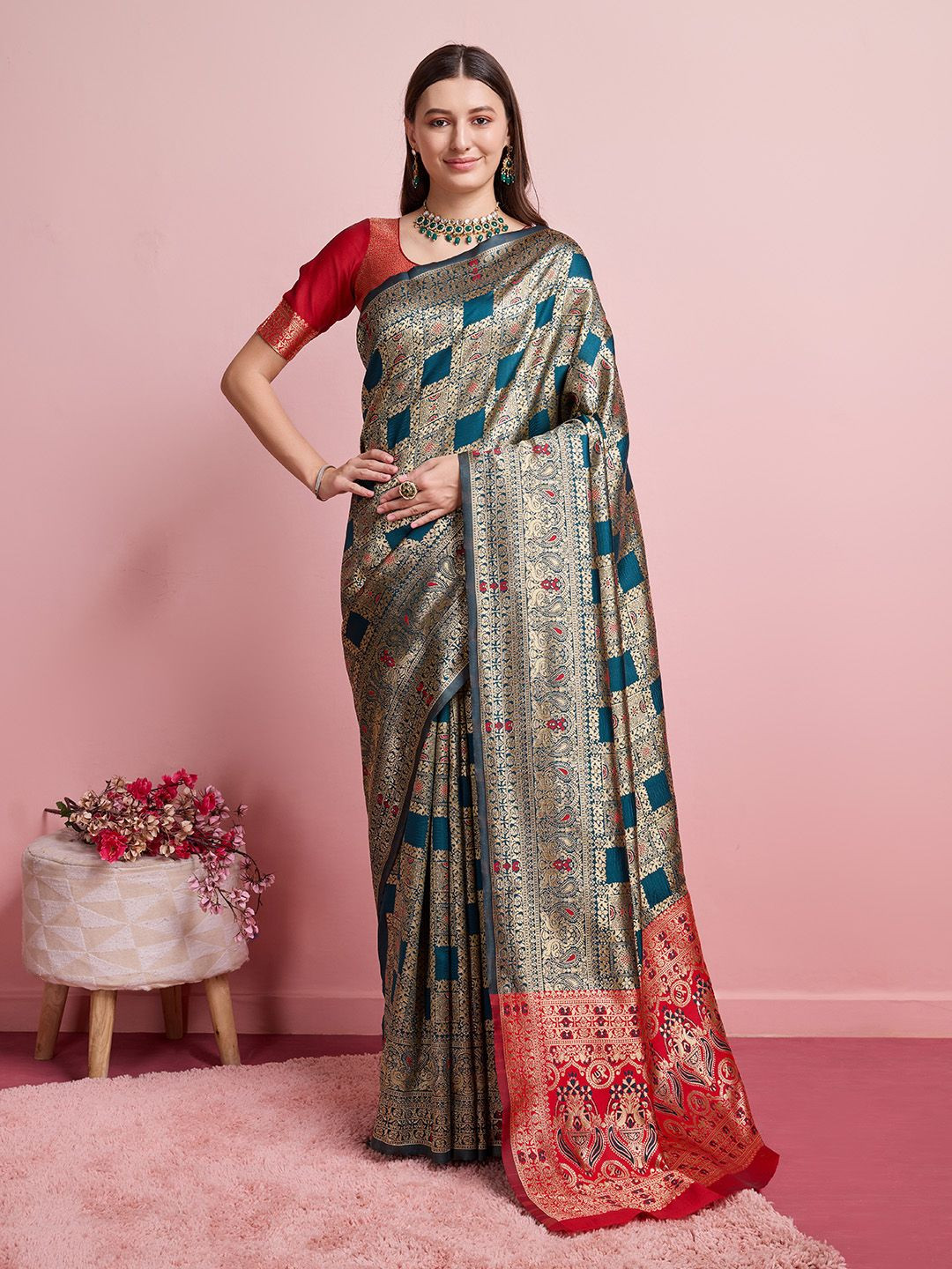 Shreyansh creation Woven Design Zari  Banarasi Saree