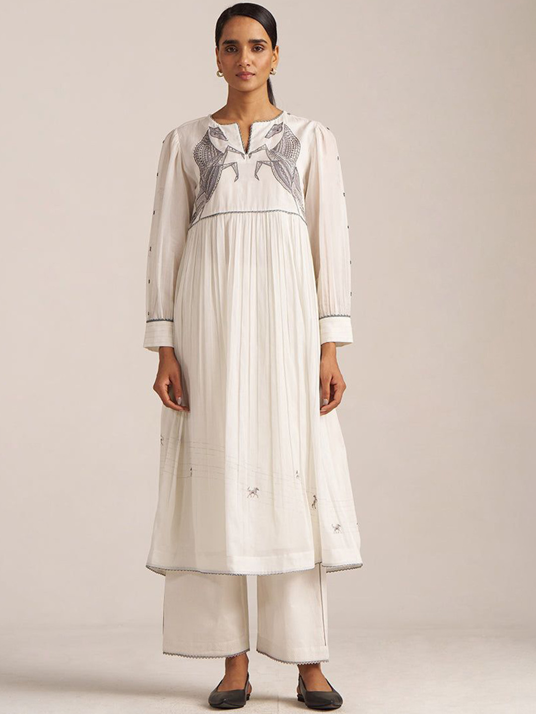 Ganga Milky White Co-Ord Set