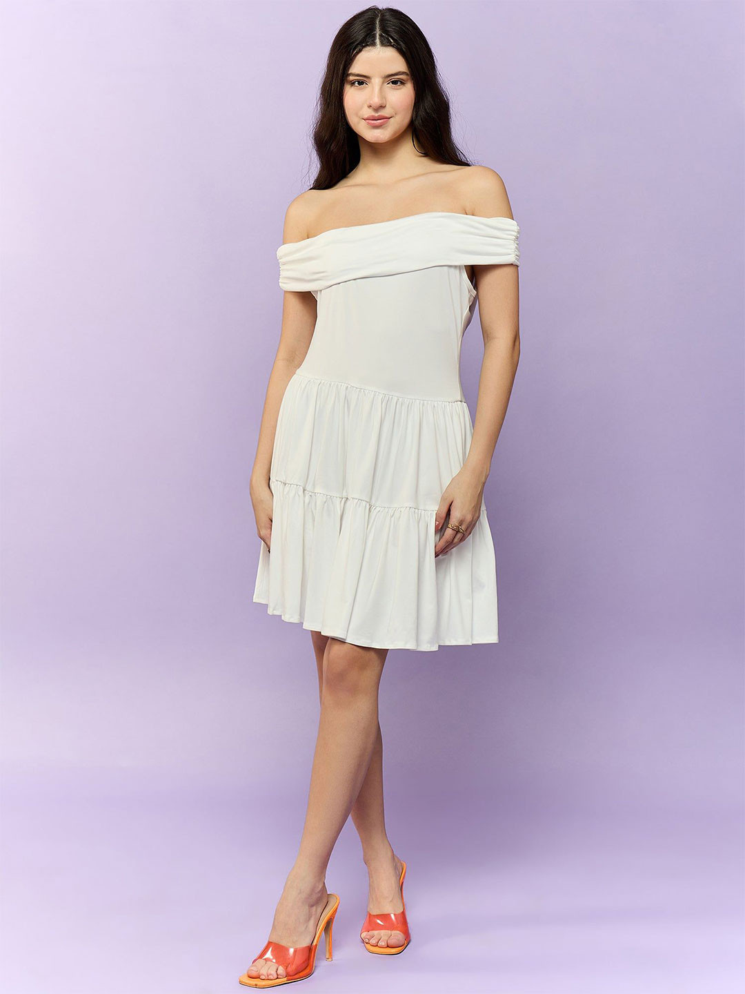 Outzidr Off-Shoulder Skater Dress