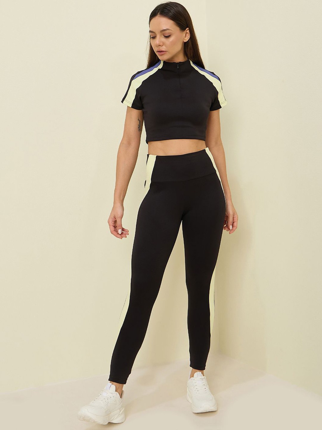 Sweet Dreams High Neck Half Sleeves T-Shirt With Trousers