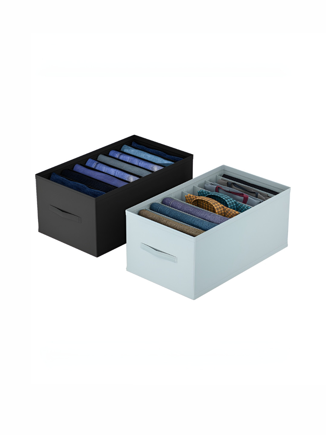 Aura Black 2 Pieces Regular 9 Grid Storage Box Drawer Organizer