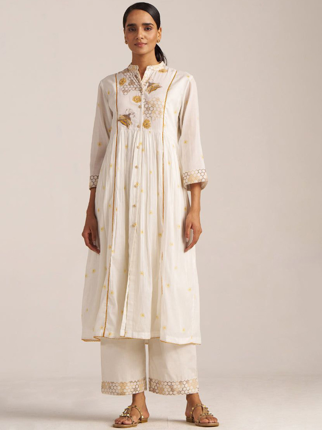Ganga Honey Bees Embroidered Co-Ord Set