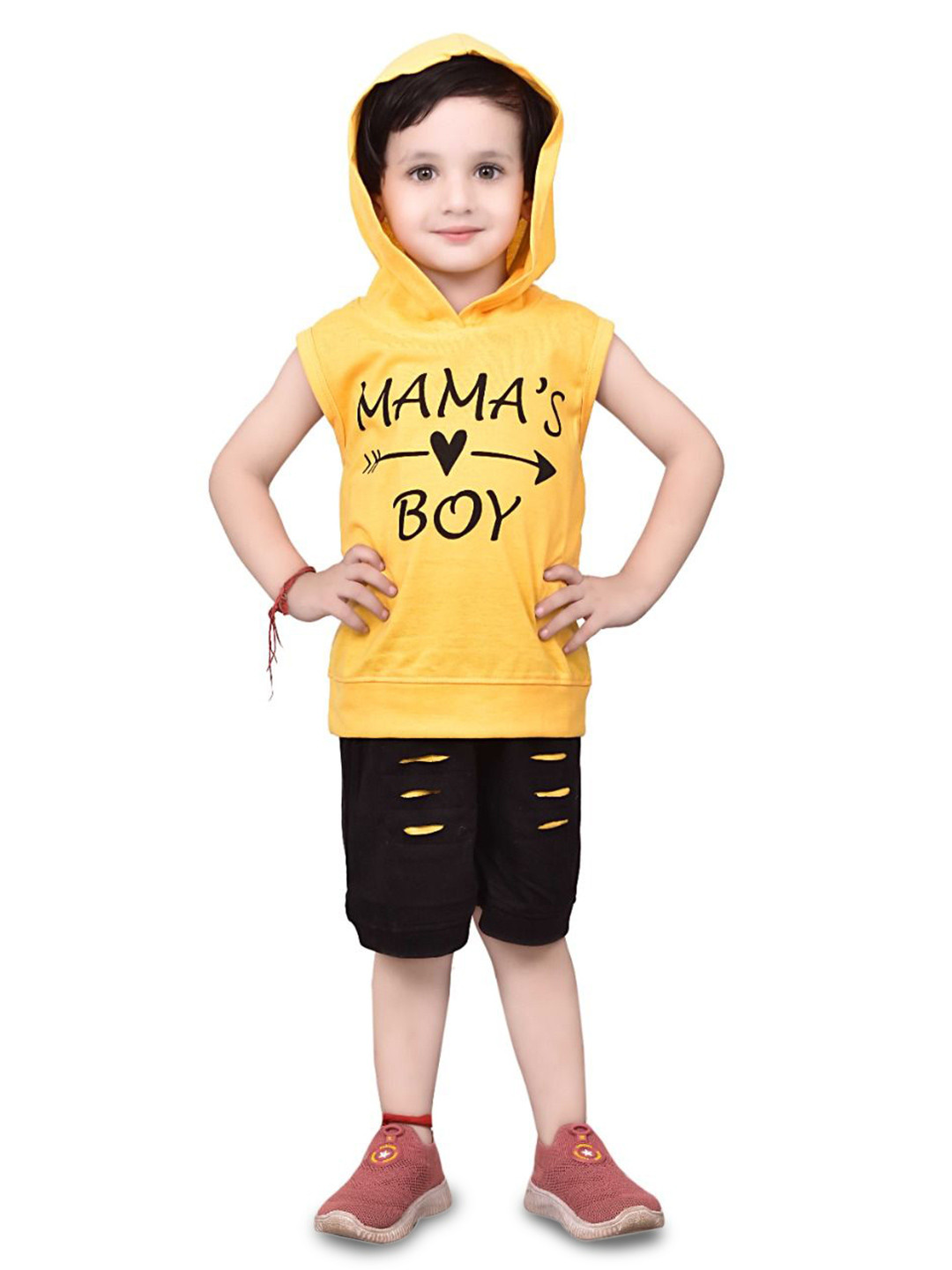 High Street Clothing Co Kids Printed Hooded T-shirt With Shorts
