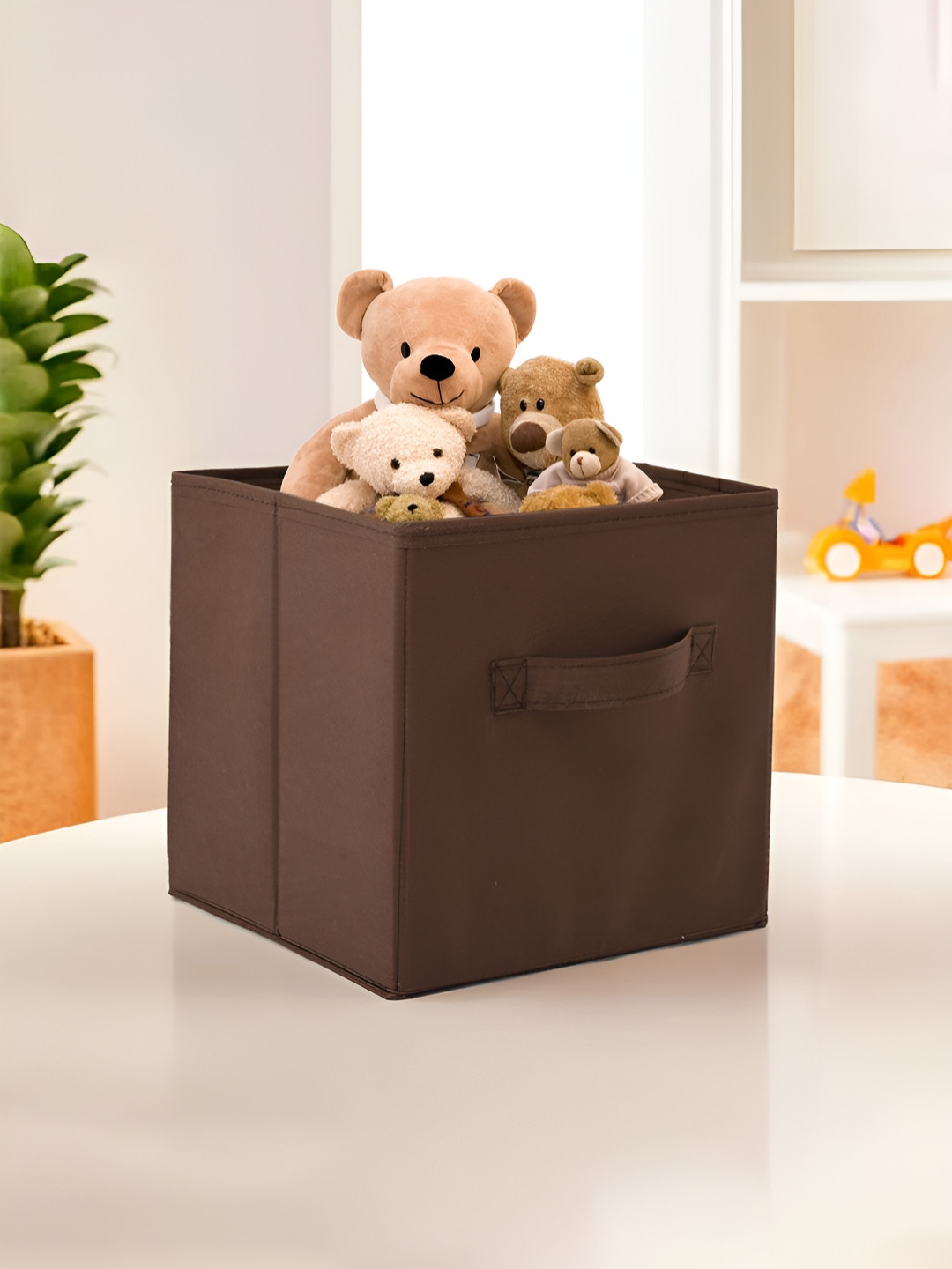 Aura Brown Set of 1 Foldable Storage Box Multipurpose Storage Organizer Drawer Organiser