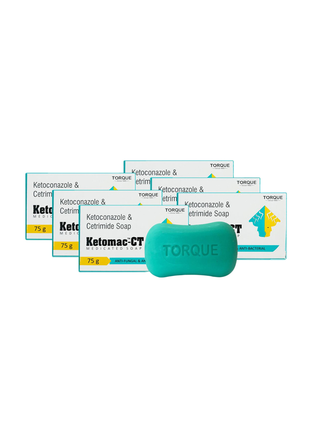 Torque Set Of 6 Ketomac-CT Anti Fungal & Anti Bacterial Bathing Soap - 75 g Each