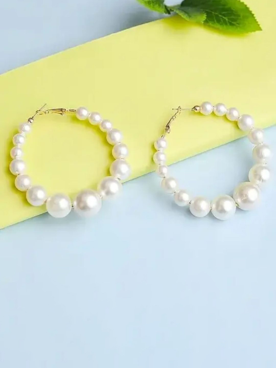 Fashion Doc Gold-Plated Pearls Circular Hoop Earrings