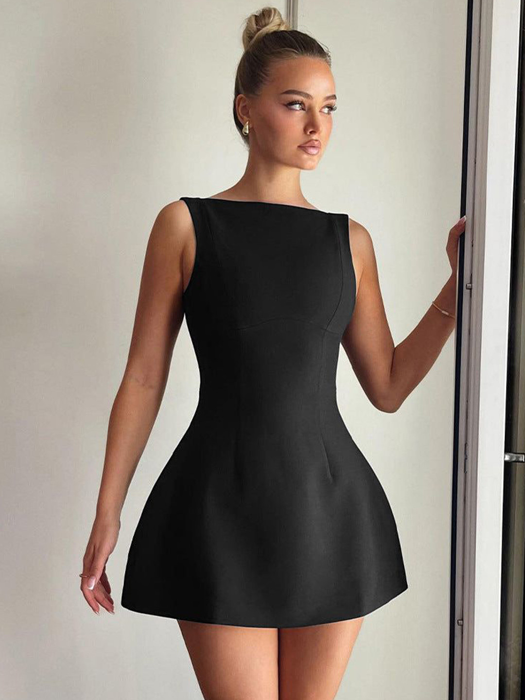 Outzidr Women A-Line Skater Mini Dress