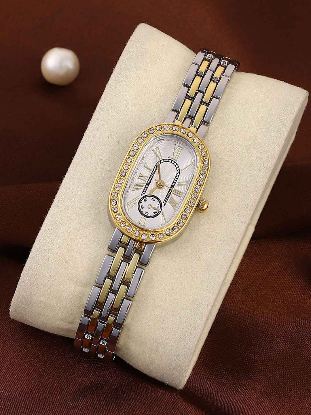 HAUTE SAUCE  Women's The Slim Vivienne Two-Dial Oblong Watch