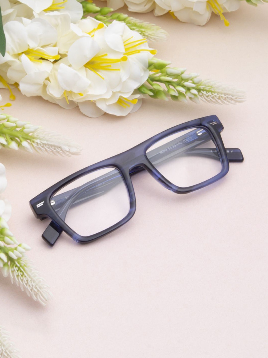 Ted Smith Unisex Blue Premium Acetate Full Rim Square Frames