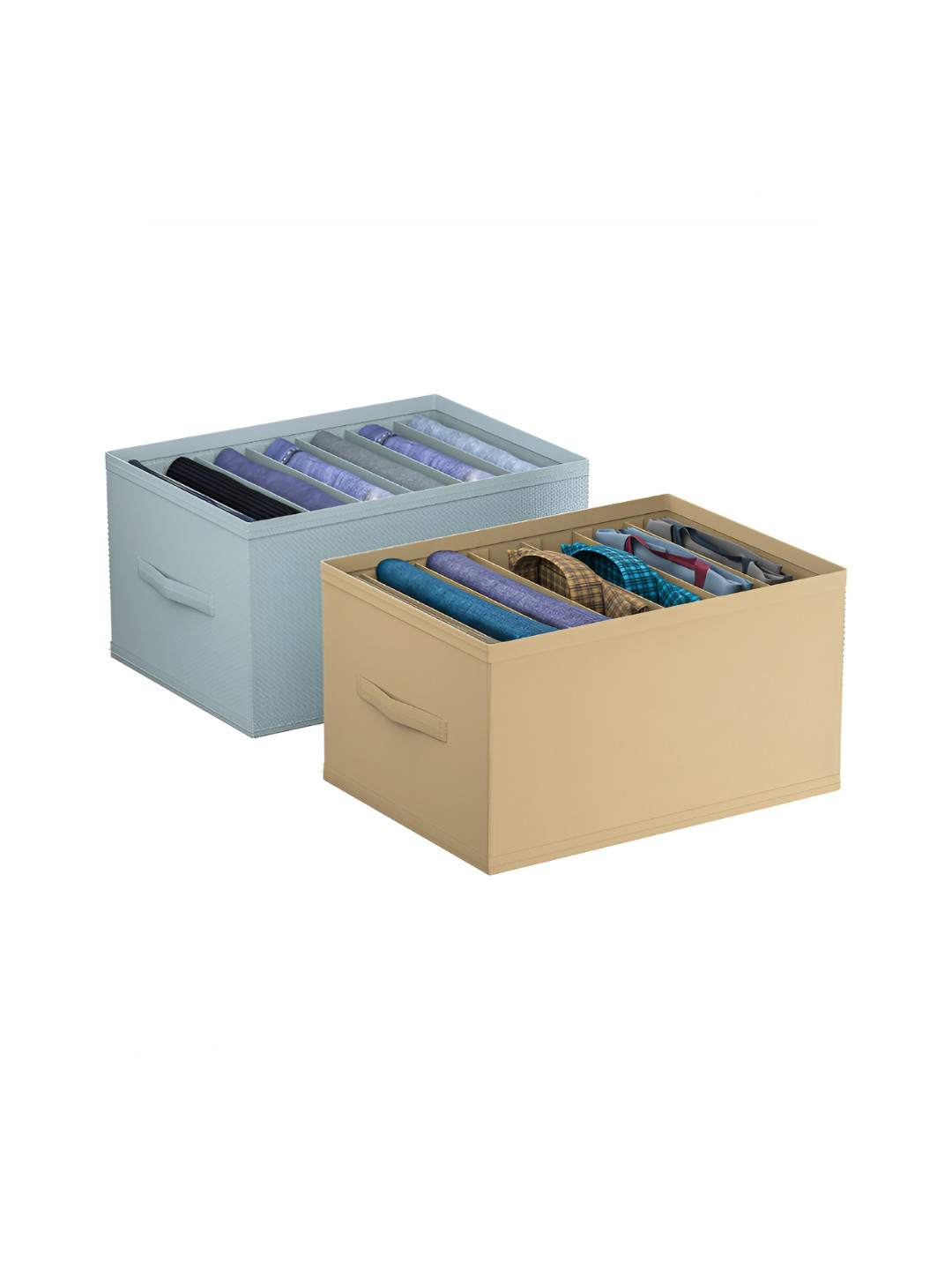 Aura Grey 2 Pieces Regular 7 Grid Storage Box Drawer Organizer