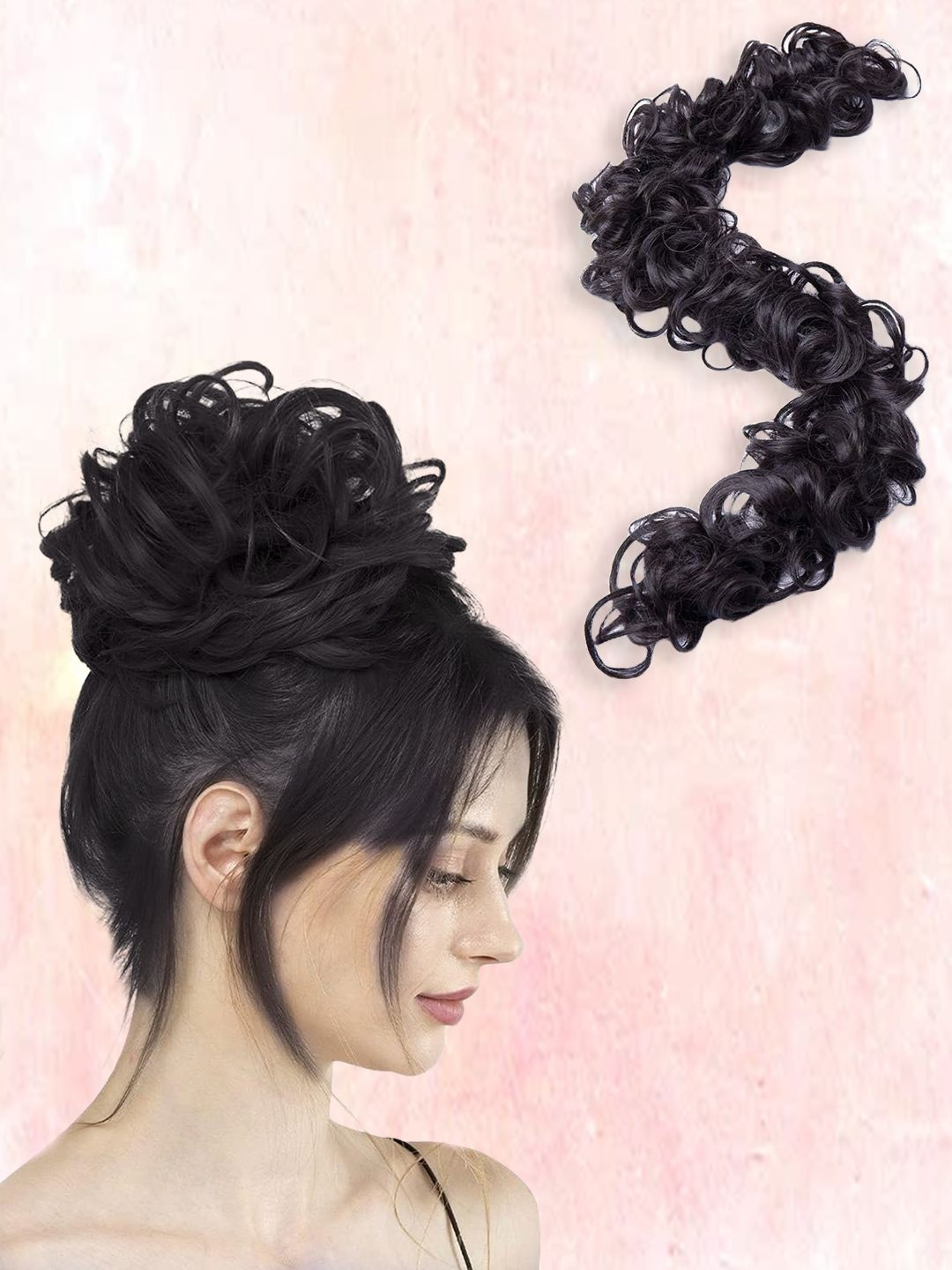 LYKAA Set of 1 Black Women Messy Long Frill Hair Extensions Wigs Extra Attachment