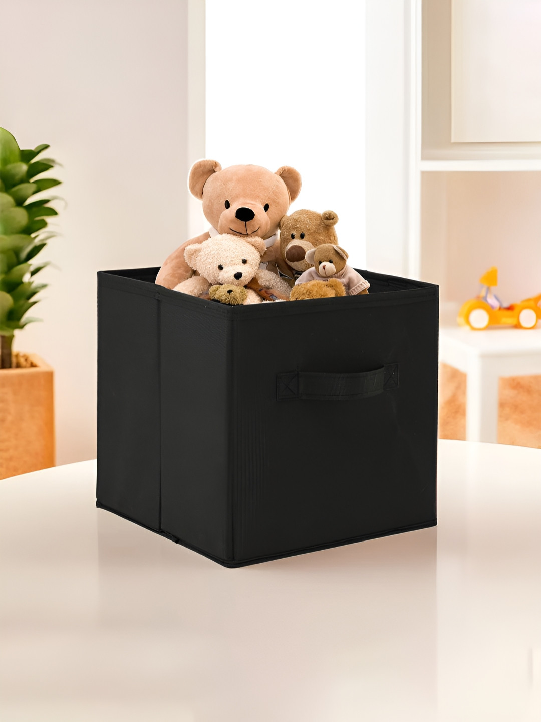 Aura Black Square Foldable Storage Box Multipurpose Storage Drawer Organisers