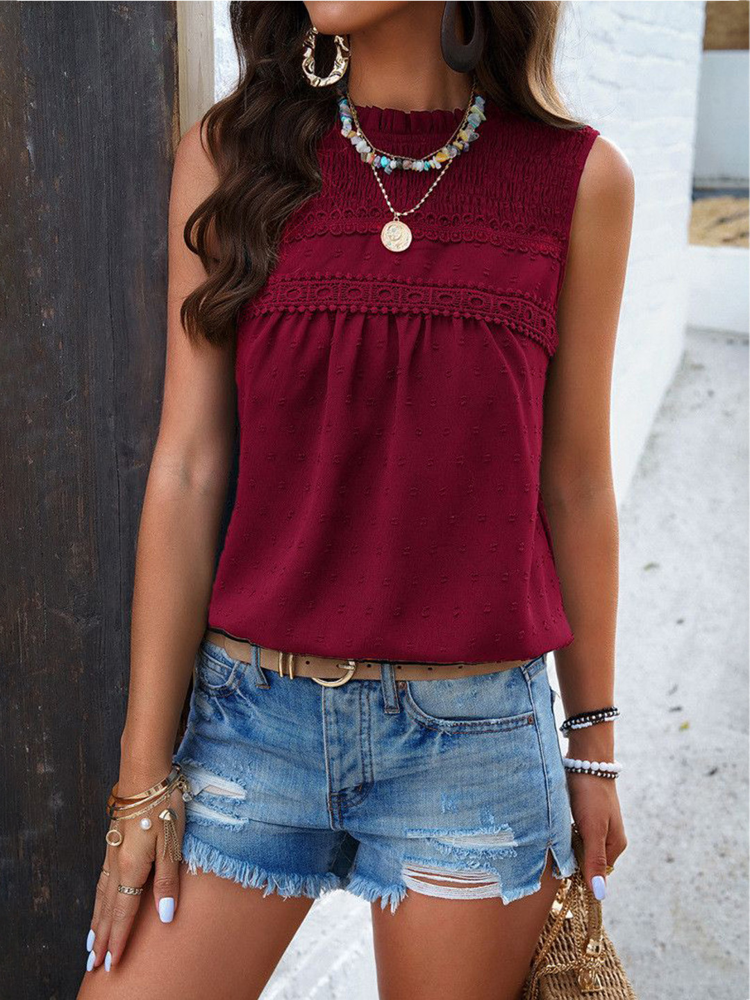 all about you Women Lace Inserts A-Line Regular Top