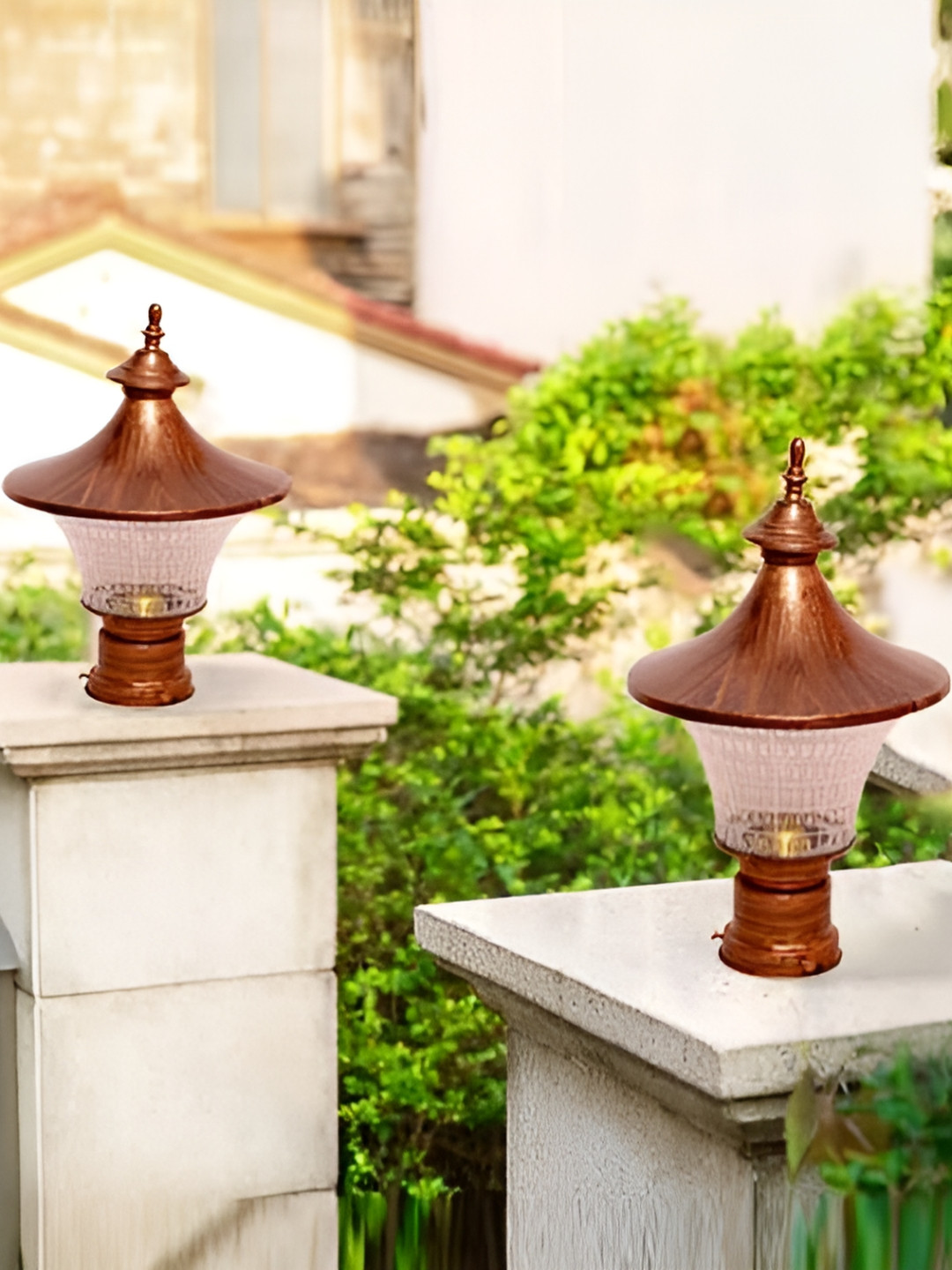 GAUVIK Transparent 2 Pieces Waterproof Rust Resistant Outdoor Gate Lamp