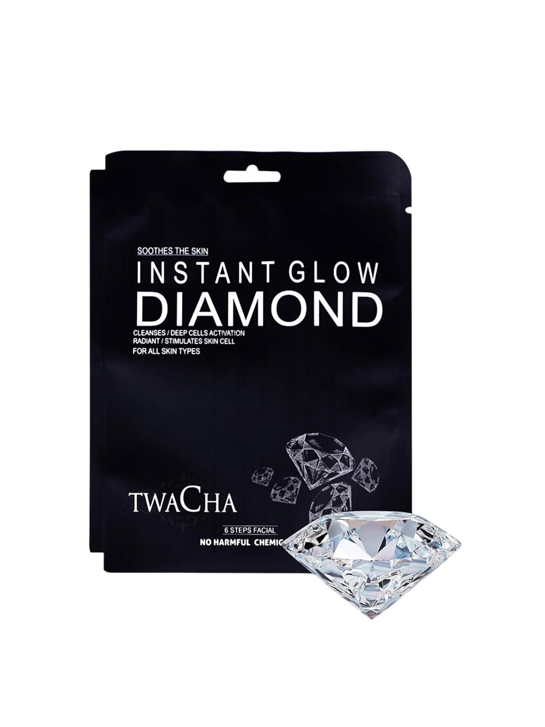 TWACHA 6 Steps Instant Glow Diamond Facial Kit For Instant Glow & Deep Cleansing - 53 ml