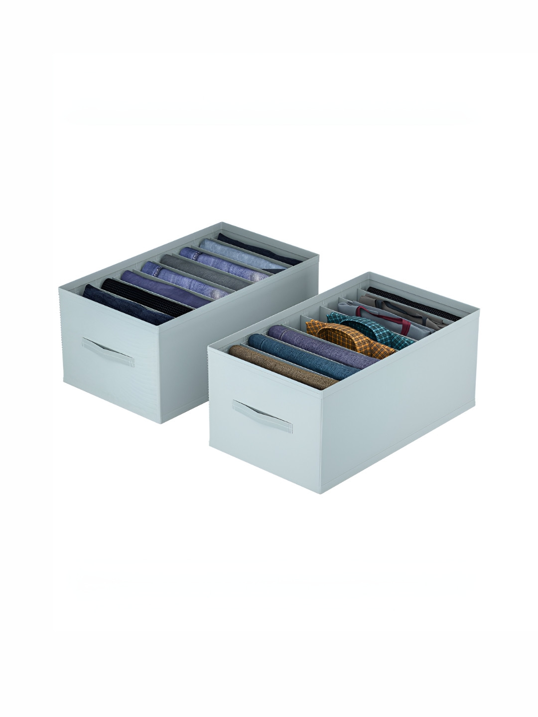 Aura Grey 2 Pieces Regular 9 Grid Storage Box Drawer Organizer