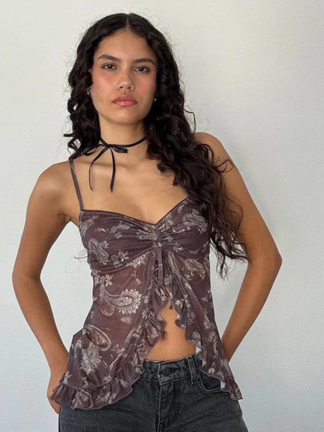 Outzidr Printed Mesh Top