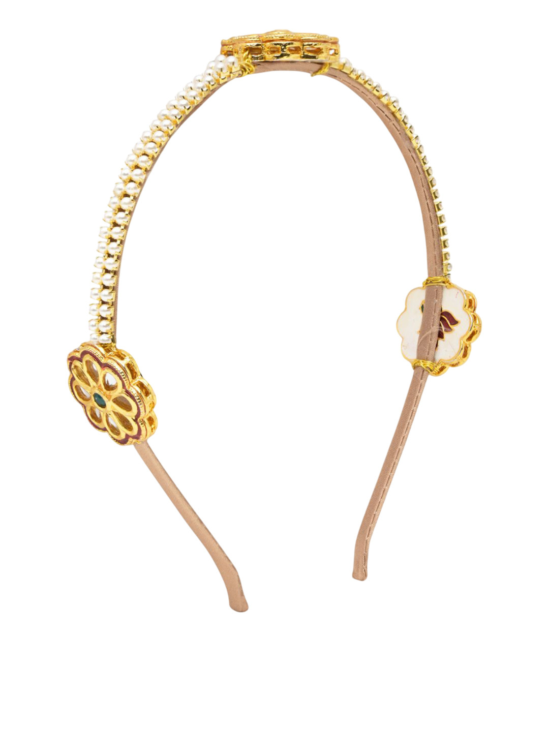 Aye Candy Girls Flower Embellished Mathapatti Kundan Hairband