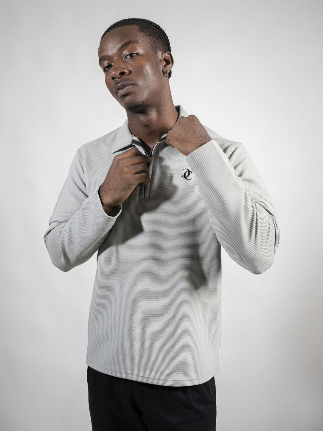 CABIN COMFY Men Self Design Polo Collar T-shirt