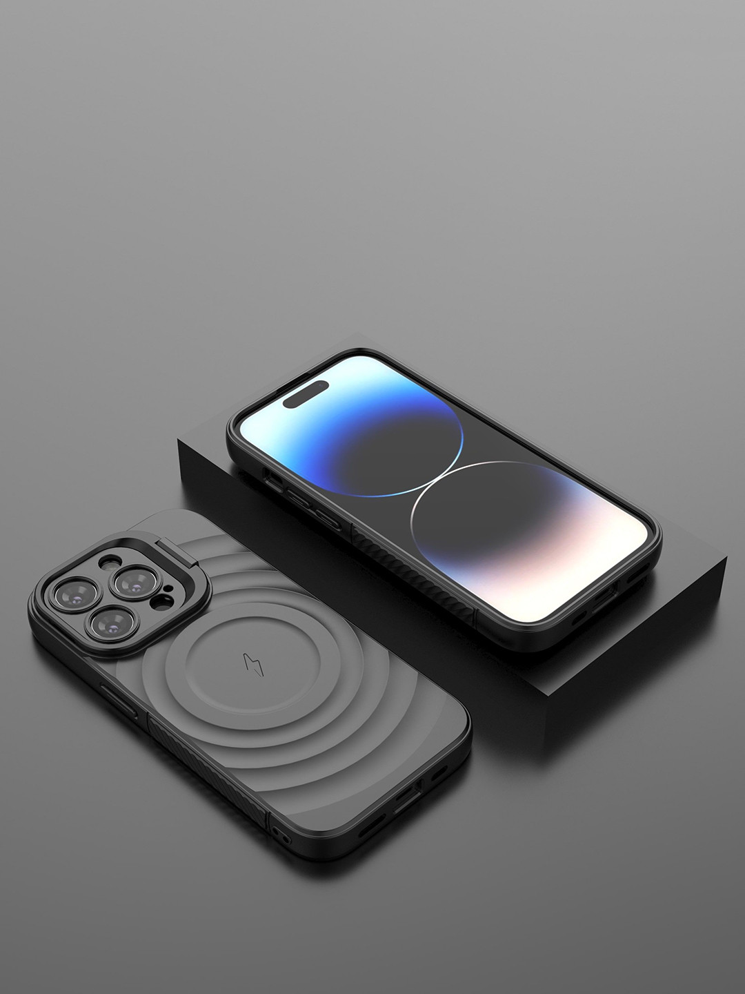 Luxury Kase Solid iPhone 16 Pro Impact Resistant Rugged Back Case with Wireless Charging